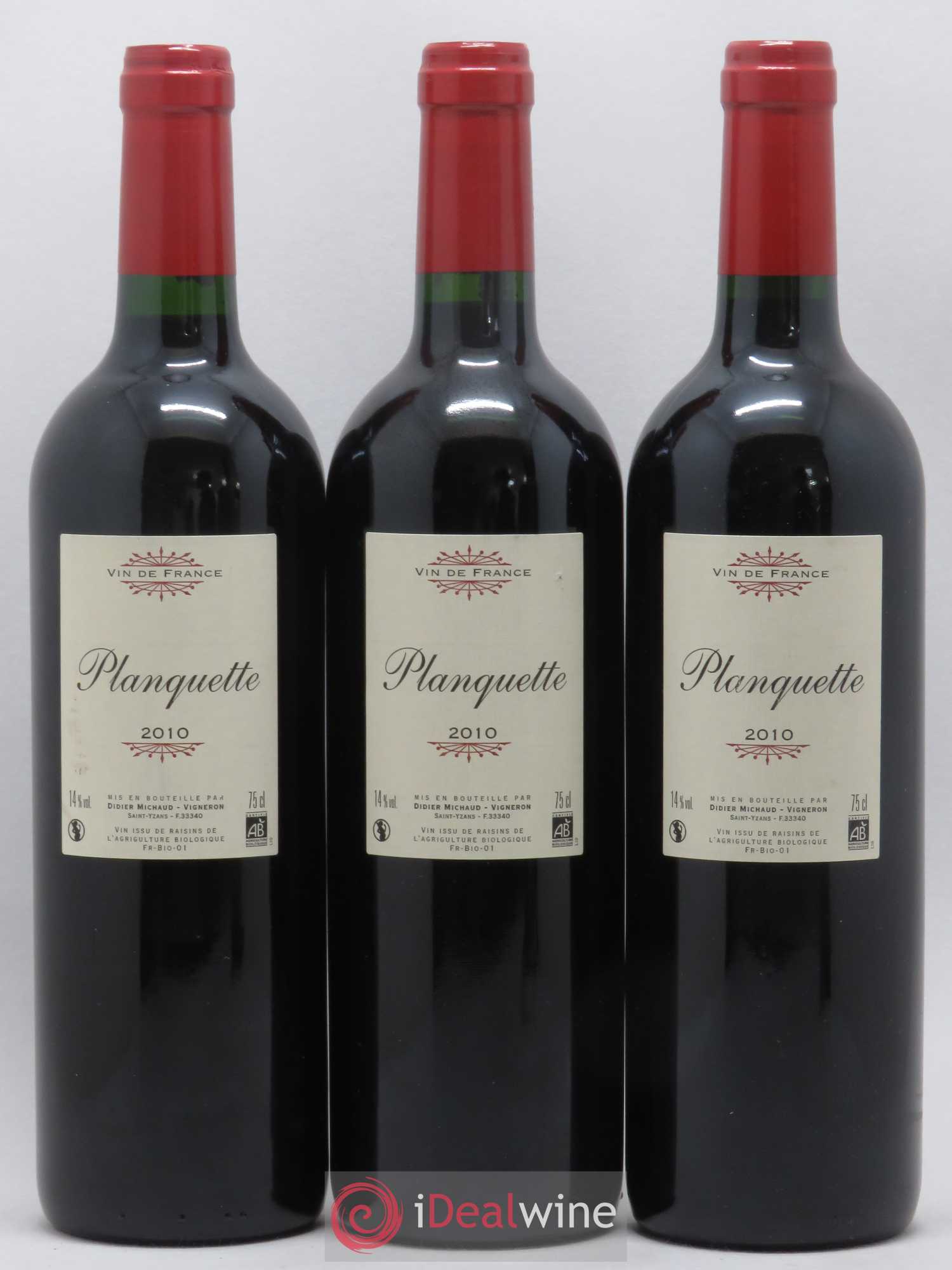 Vin de France Planquette 2010 - Lot de 3 bouteilles - 0