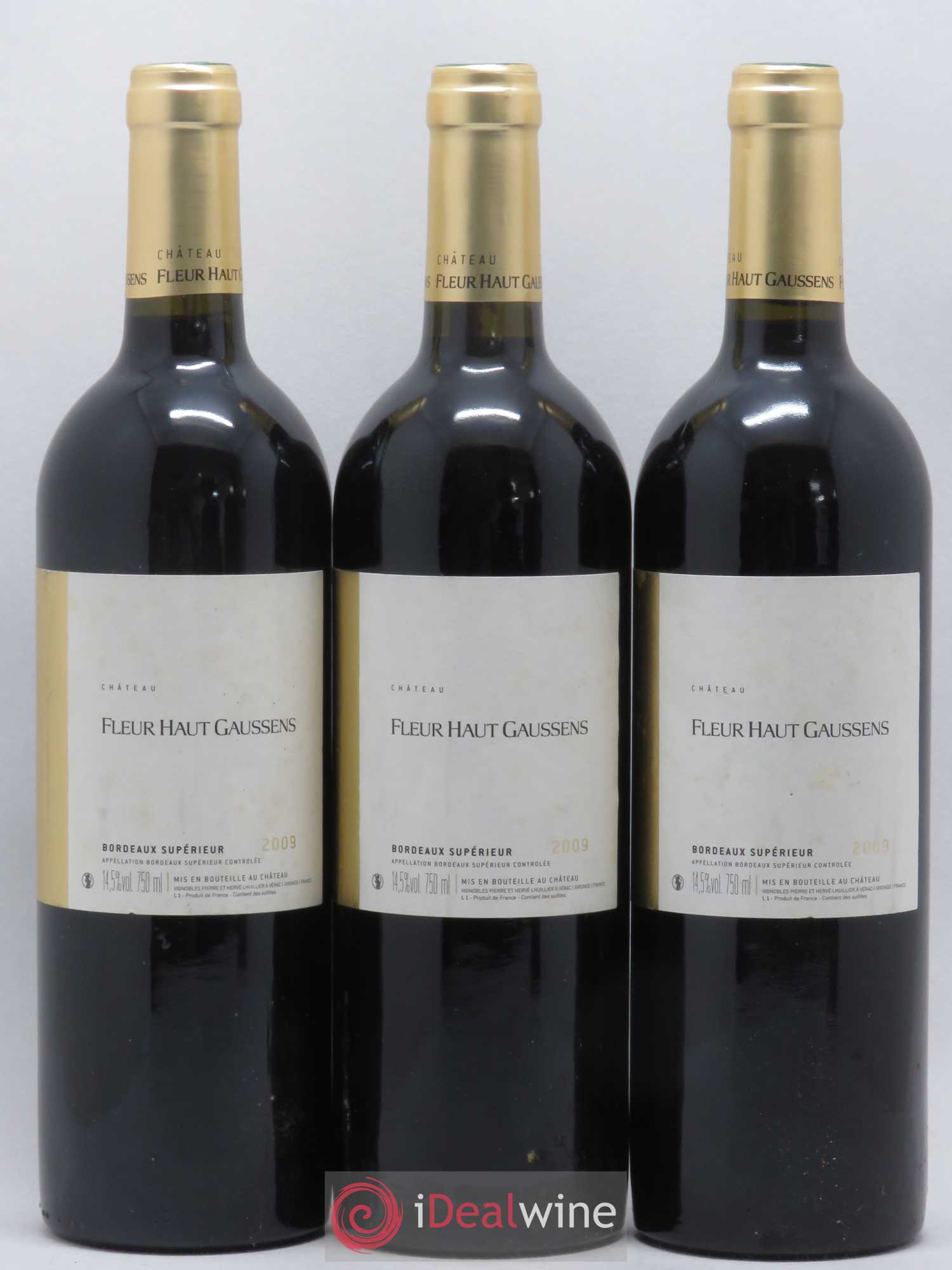 Bordeaux Supérieur Château Fleur Haut-Gaussens (sans prix de réserve) 2009 - Posten von 3 Flaschen - 0