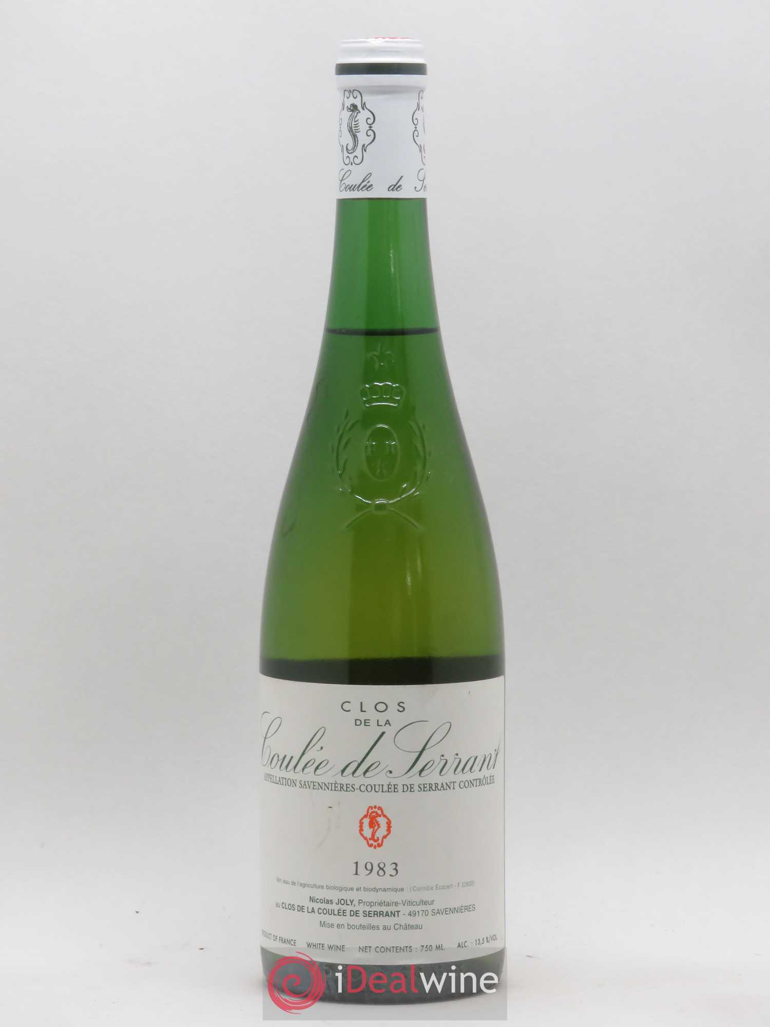 Savennières Clos de la Coulée de Serrant Vignobles de la Coulée de Serrant - Nicolas Joly 1983 - Lot de 1 bouteille - 0
