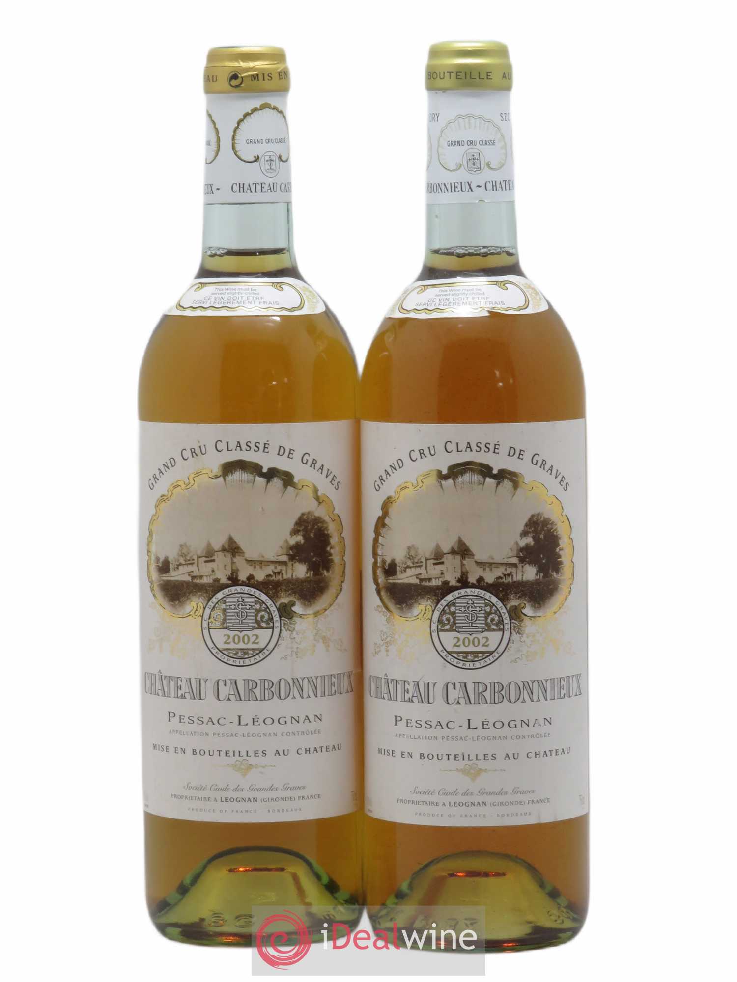 Château Carbonnieux Cru Classé de Graves 2002 - Lot de 2 bouteilles - 0
