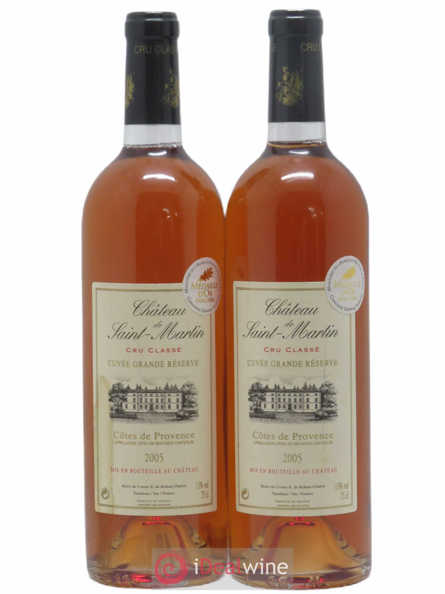 Côtes de Provence Château de Saint Martin Comte de Rohan Chabot 2005 - Posten von 2 Flaschen - 0