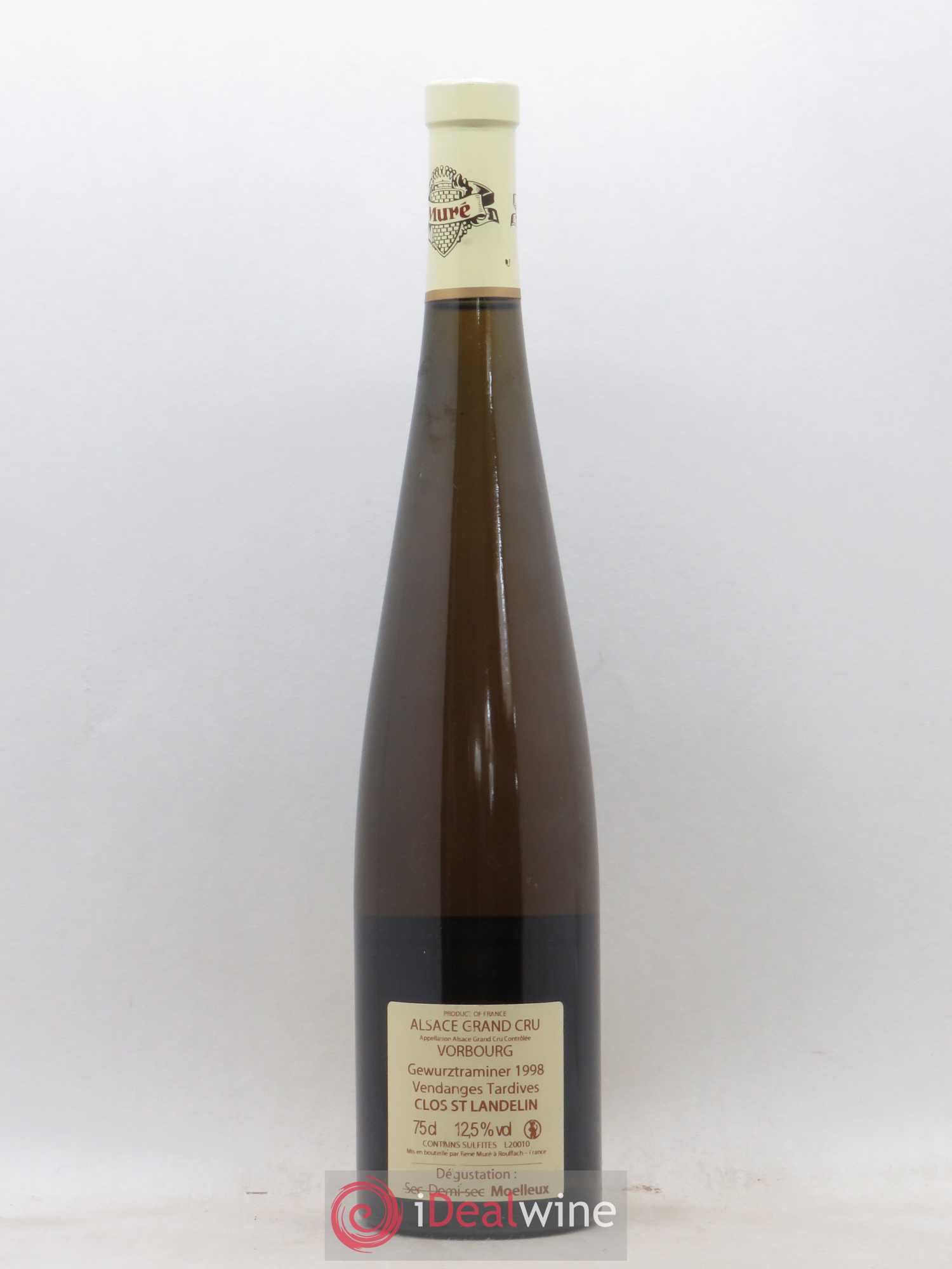 Gewurztraminer Vendanges Tardives Grand Cru Vorbourg Clos Saint Landelin René Muré 1998 - Lotto di 1 bottiglia - 1