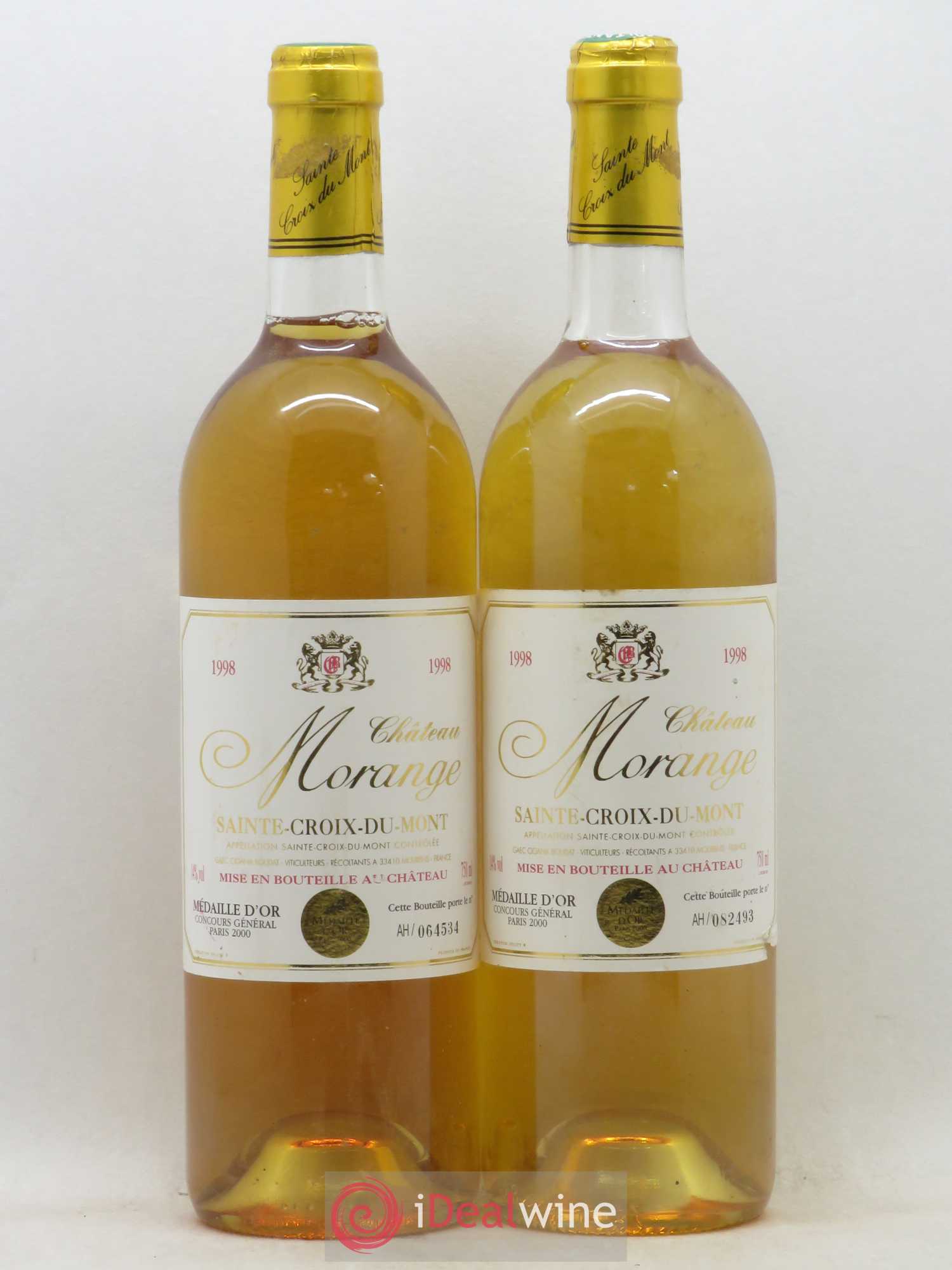 Sainte-Croix-du-Mont Château Morange 1998 - Lotto di 2 bottiglie - 0