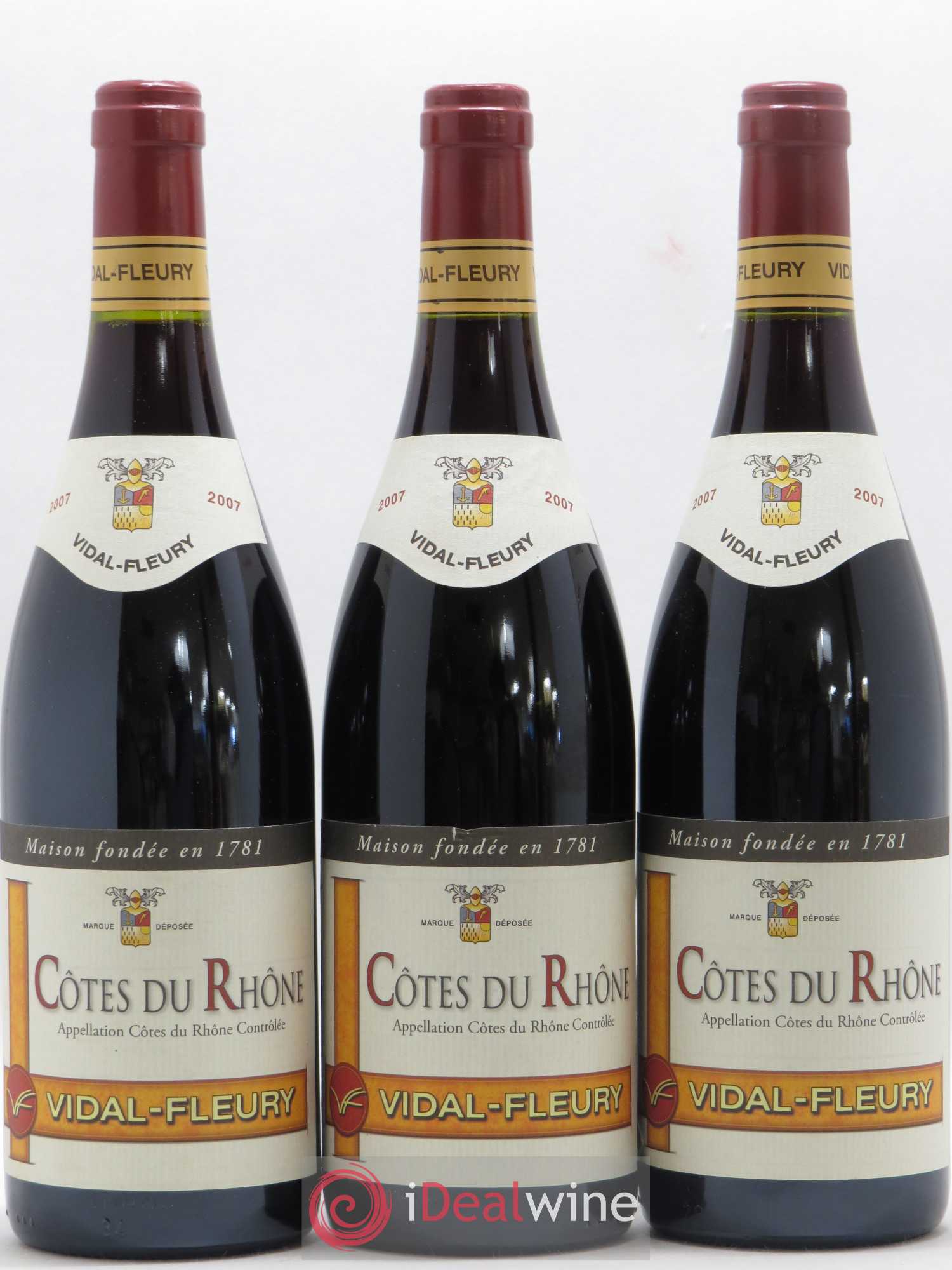 Côtes-du-Rhône Vidal Fleury (sans prix de réserve) 2007 - Posten von 3 Flaschen - 0