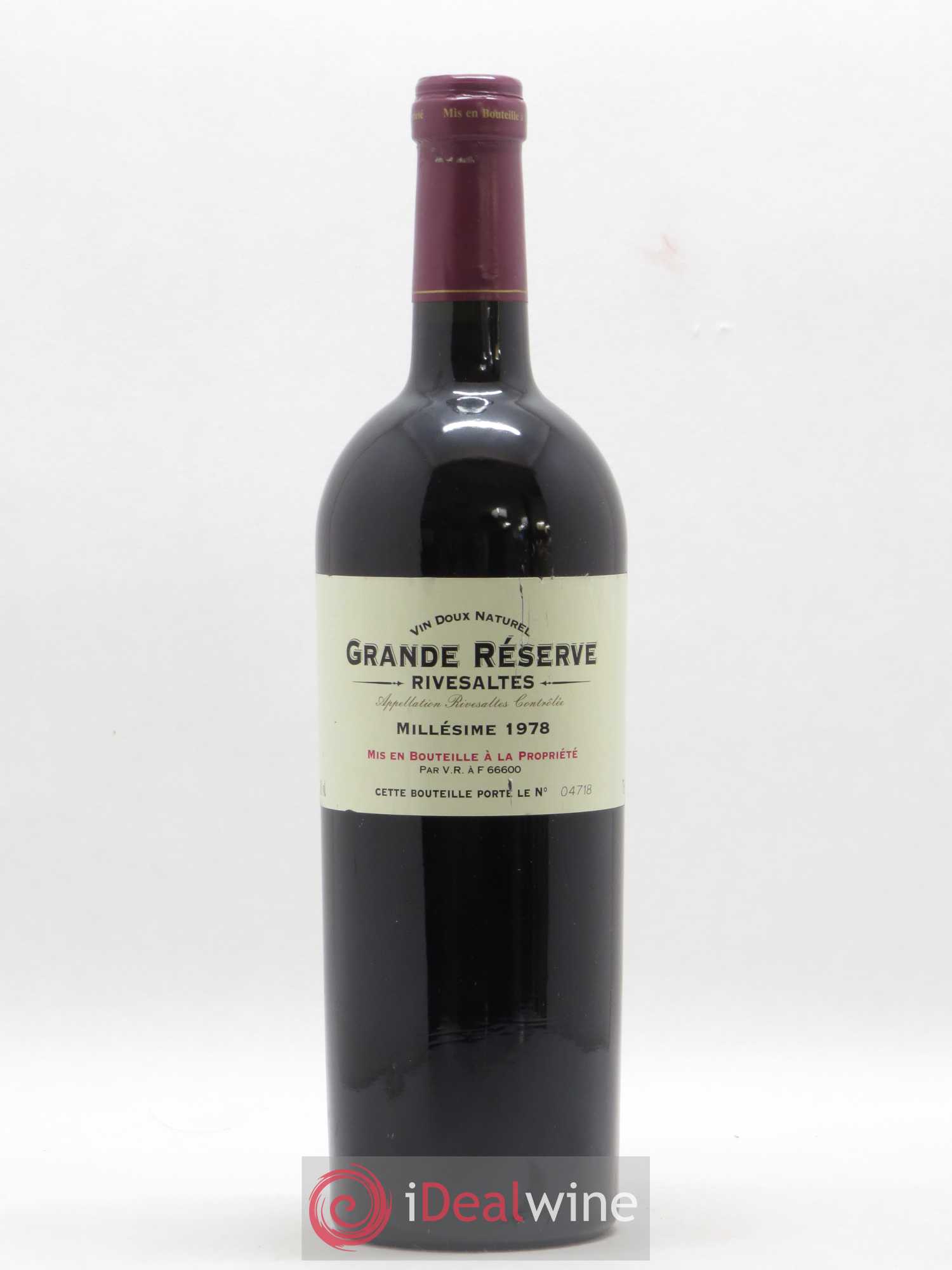Rivesaltes Grande réserve Par V.R 1978 - Posten von 1 Flasche - 0