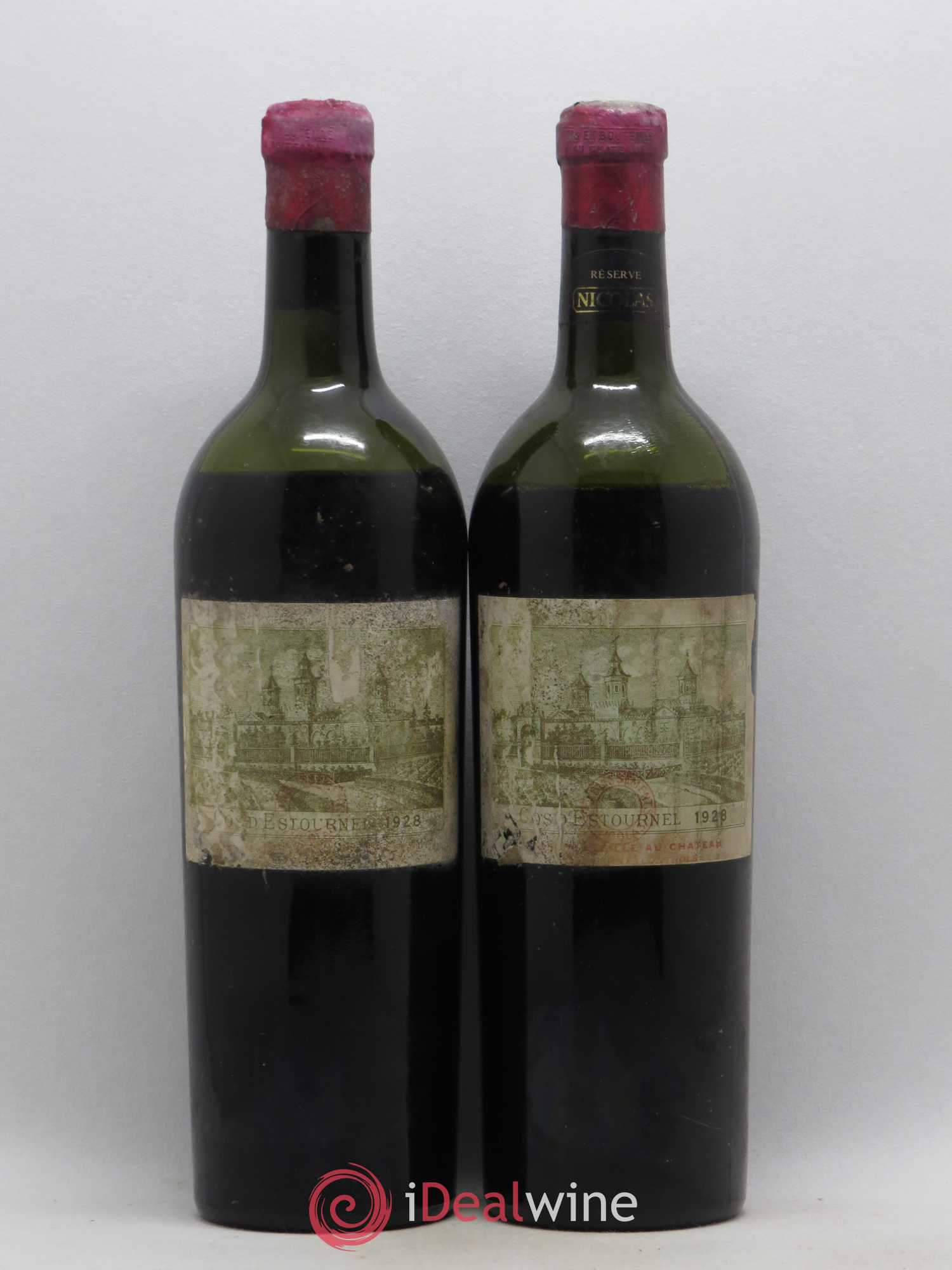 Cos d'Estournel 2ème Grand Cru Classé 1928 - Lot de 2 bouteilles - 0