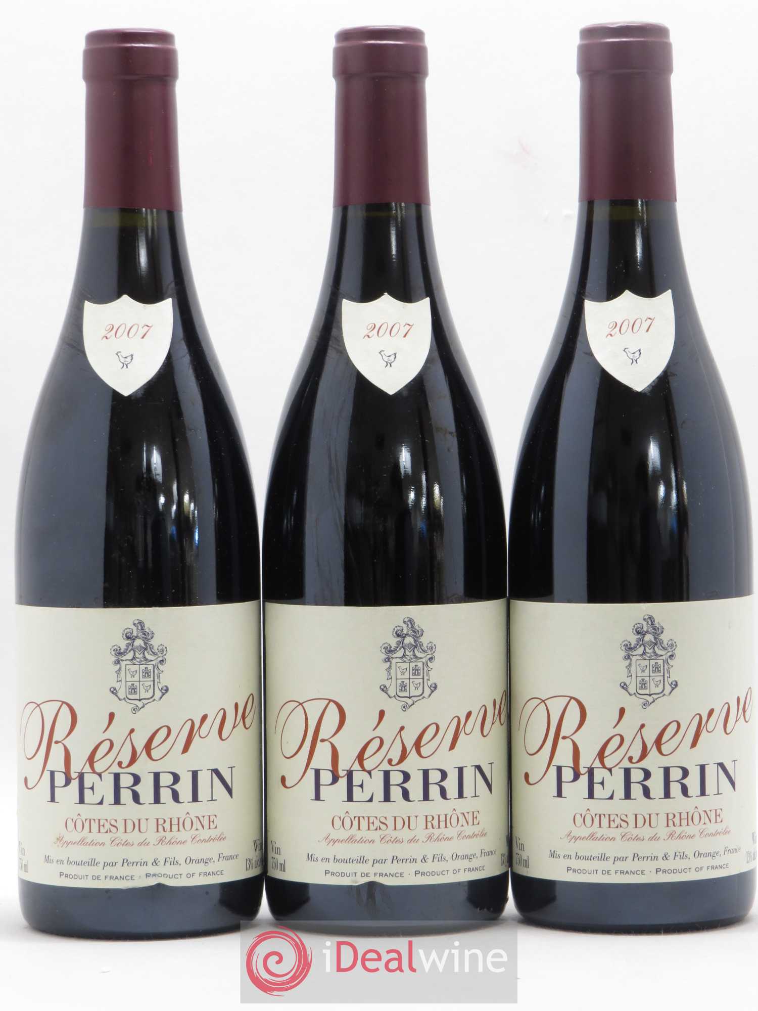 Côtes-du-Rhône Reserve Perrin (sans prix de réserve) 2007 - Posten von 3 Flaschen - 0