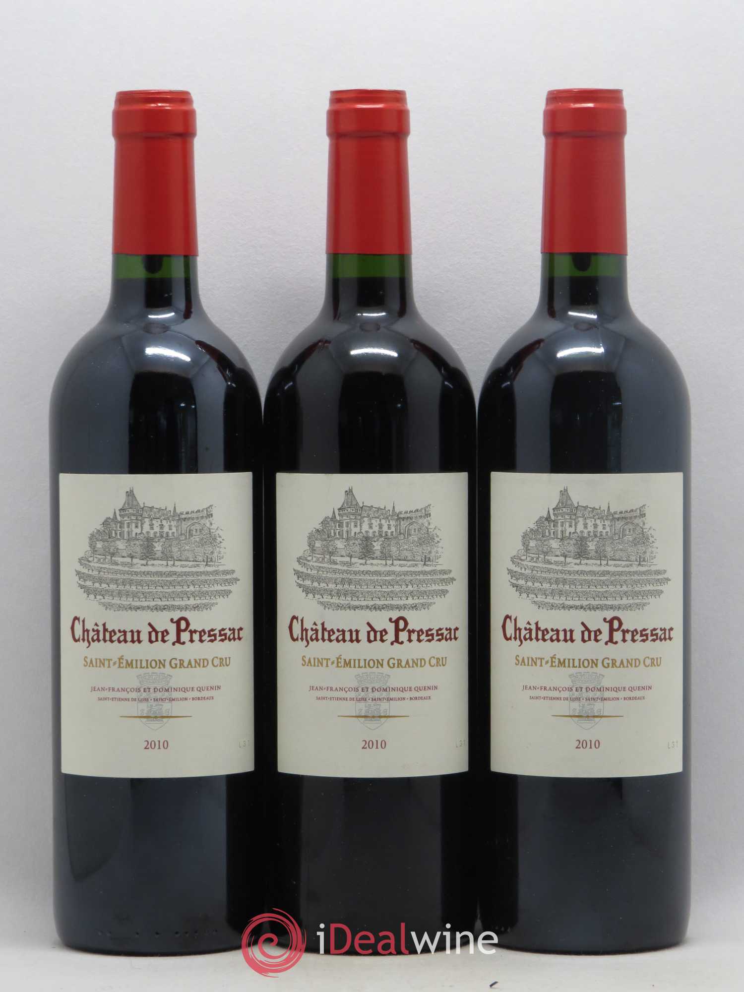 Château de Pressac Grand Cru Classé 2010 - Lot de 3 bouteilles - 0