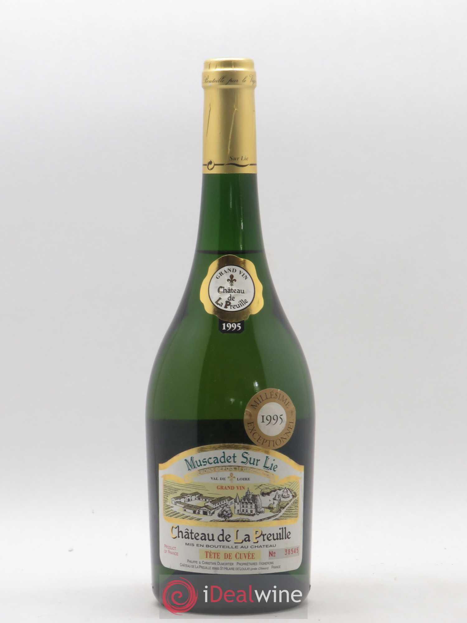 Muscadet-Sèvre-et-Maine sur lie Château de la Preuille TETE DE CUVEE 1995 - Lotto di 1 bottiglia - 0