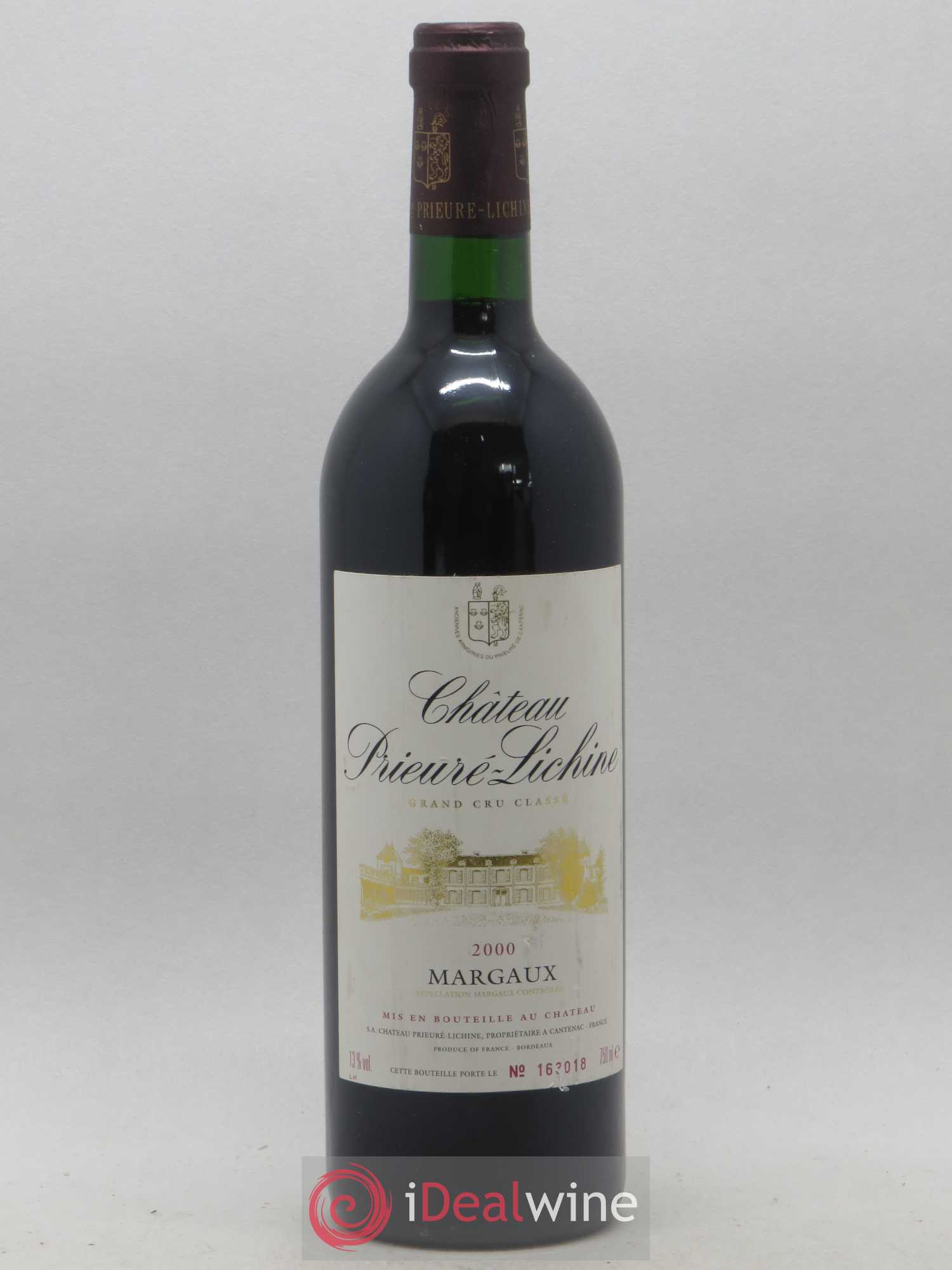 Château Prieuré Lichine 4ème Grand Cru Classé 2000 - Lot de 1 bouteille - 0