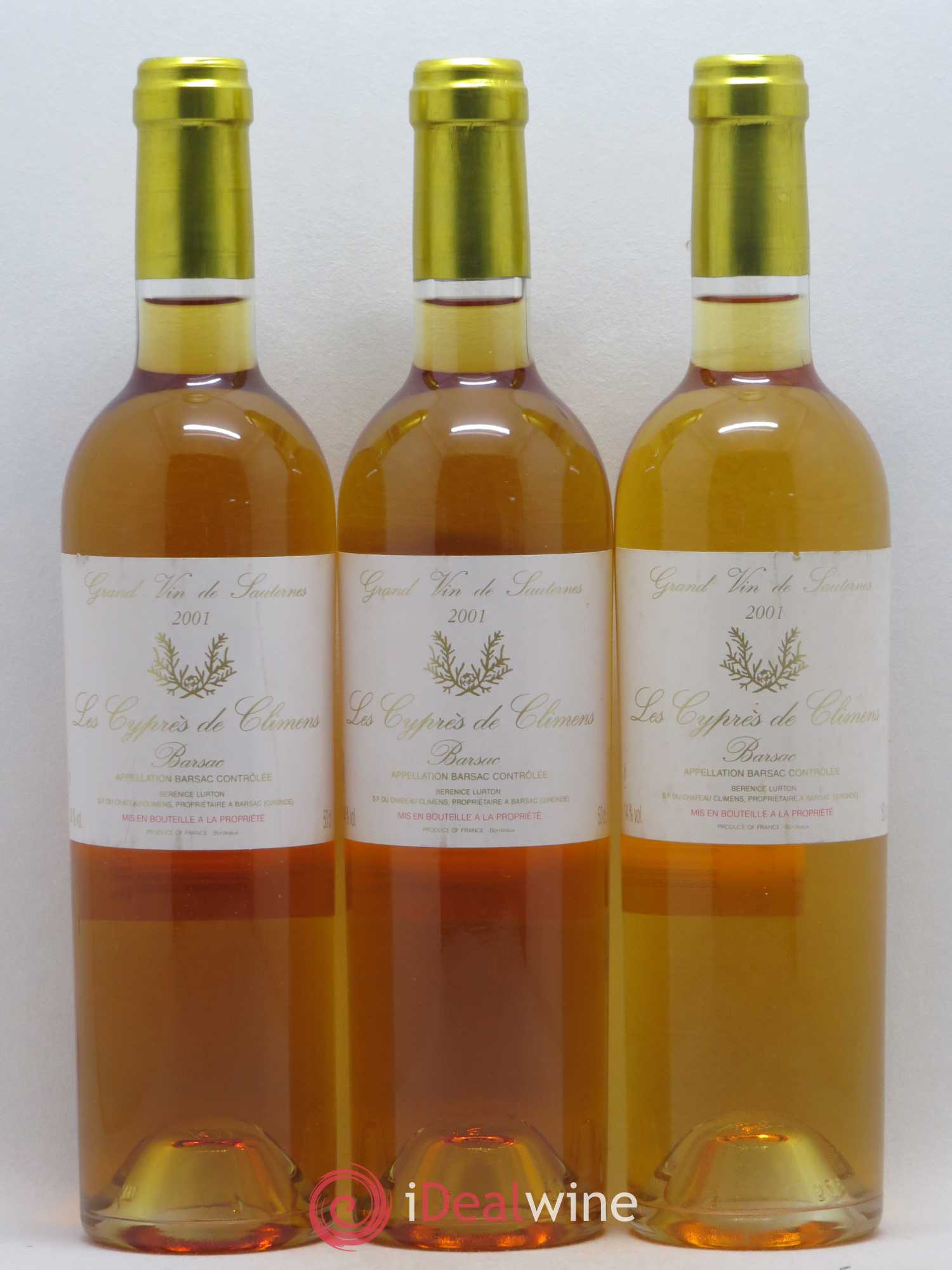 Château Climens - Cyprès de Climens 2001 - Lotto di 3 bottiglie - 0