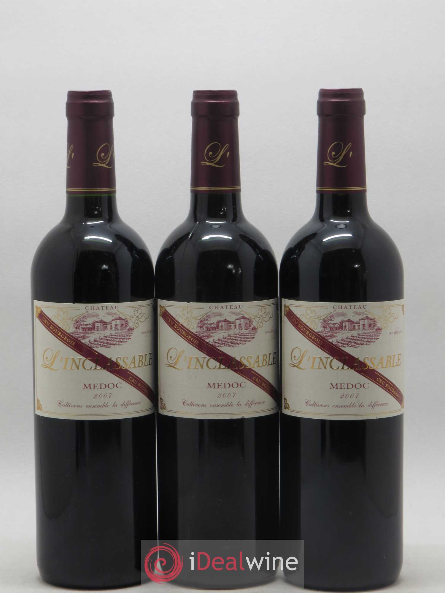 Bordeaux Château l'Inclassable Rémy Fauchey (sans prix de réserve) 2007 - Lot de 3 bouteilles - 0