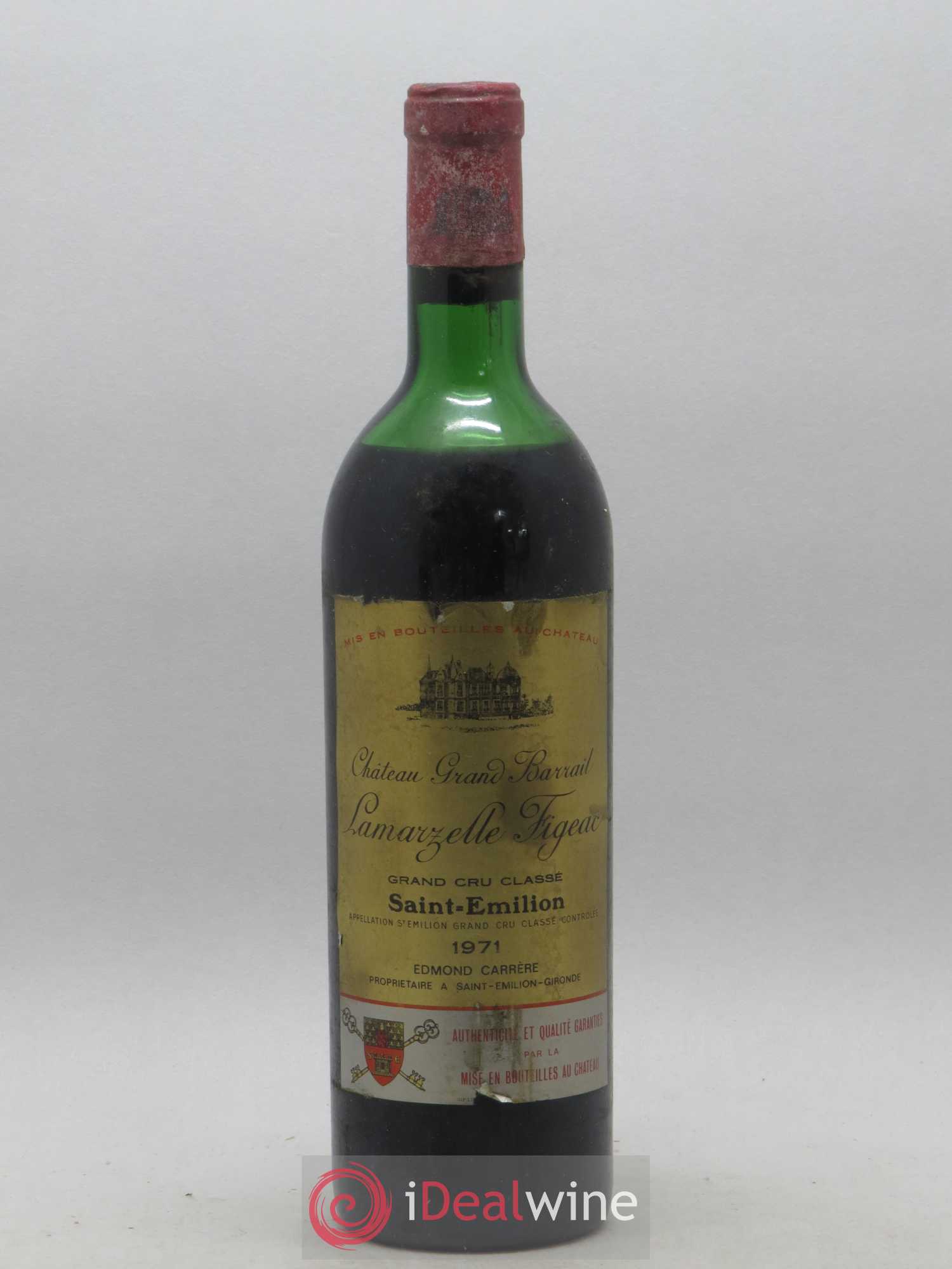 Château Grand Barrail Lamarzelle Figeac Grand Cru Classé 1971 - Lot de 1 bouteille - 0