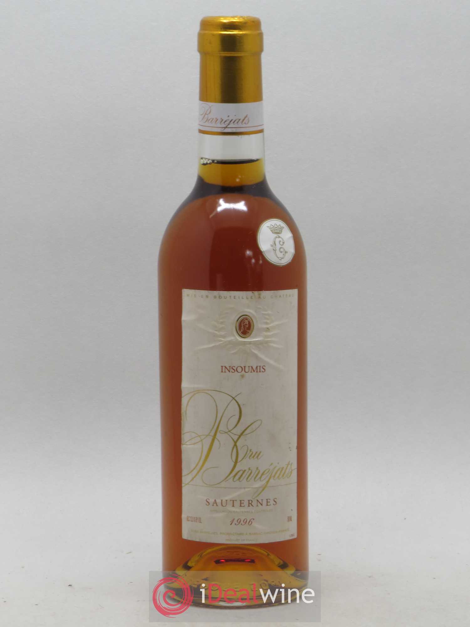 Sauternes L'Insoumis Barrejats Cave du Crillon 1996 - Posten von 1 Demi-Flasche - 0