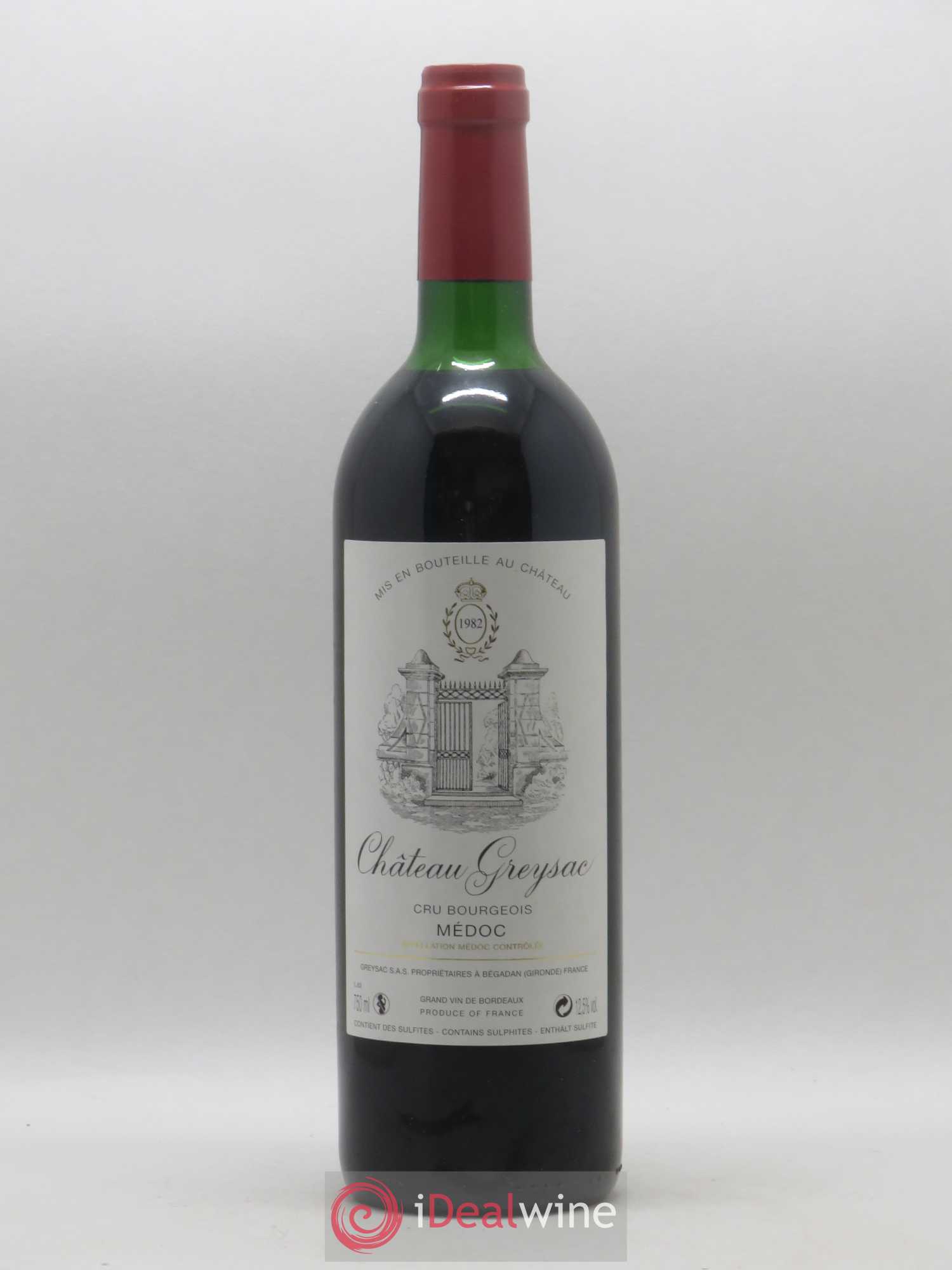 Château Greysac Cru Bourgeois 1982 - Lot de 1 bouteille - 0