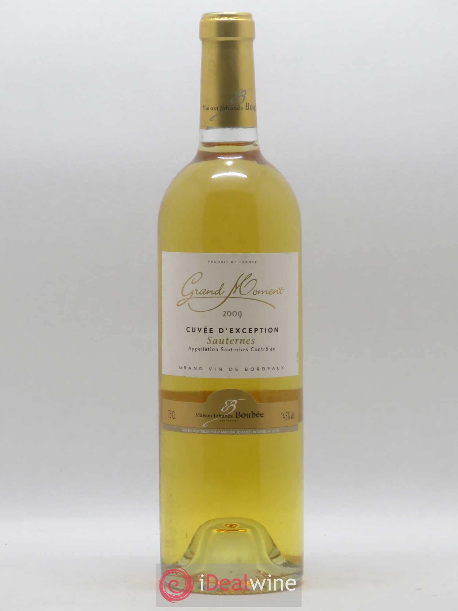 Sauternes Grand Moment Maison Johanes Boubée (no reserve) 2009 - Lot of 1 bottle - 0
