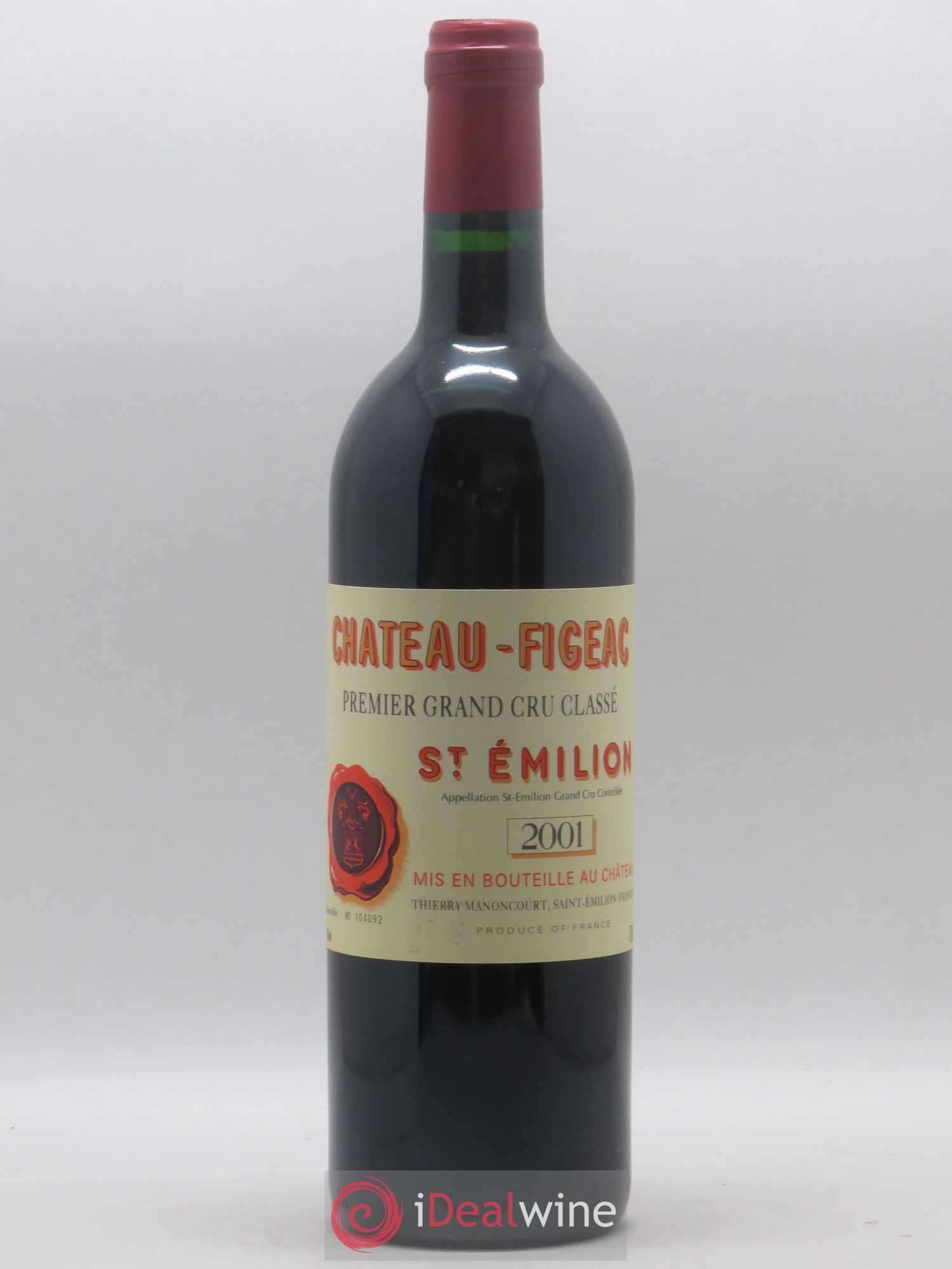 Château Figeac 1er Grand Cru Classé A 2001 - Lot de 1 bouteille - 0