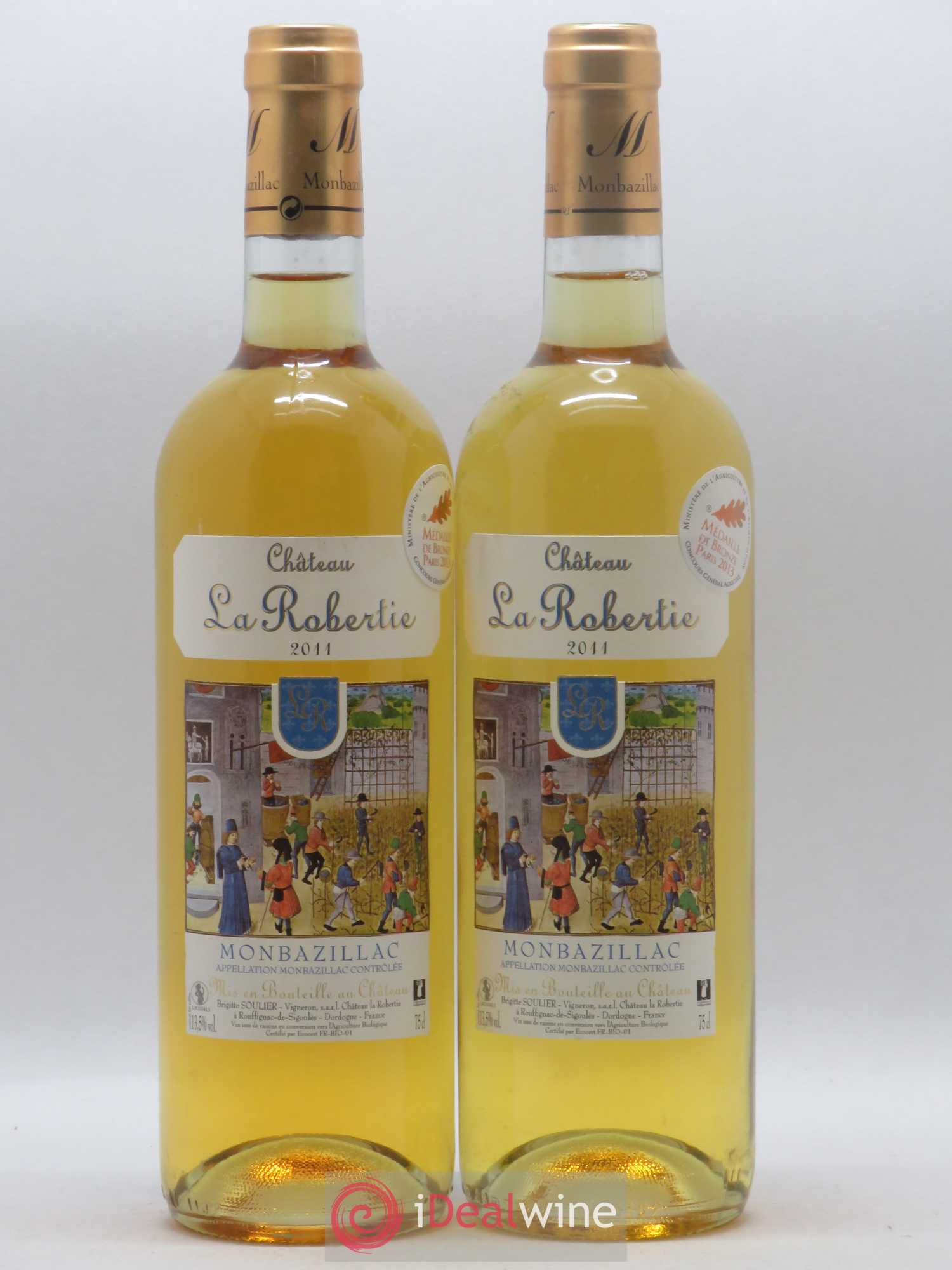 Monbazillac Château La Robertie (sans prix de réserve) 2011 - Lotto di 2 bottiglie - 0