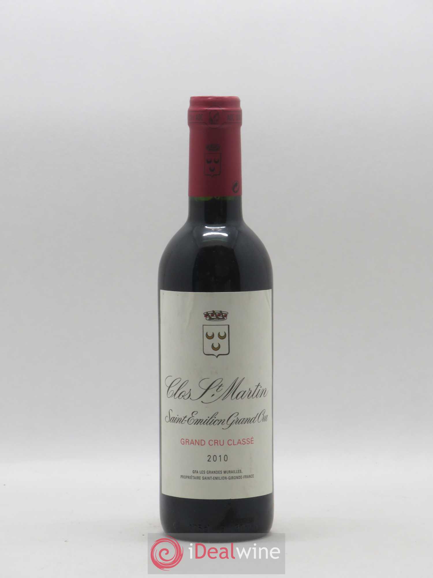 Clos Saint Martin Grand Cru Classé 2010 - Lot de 1 demi bouteille - 0