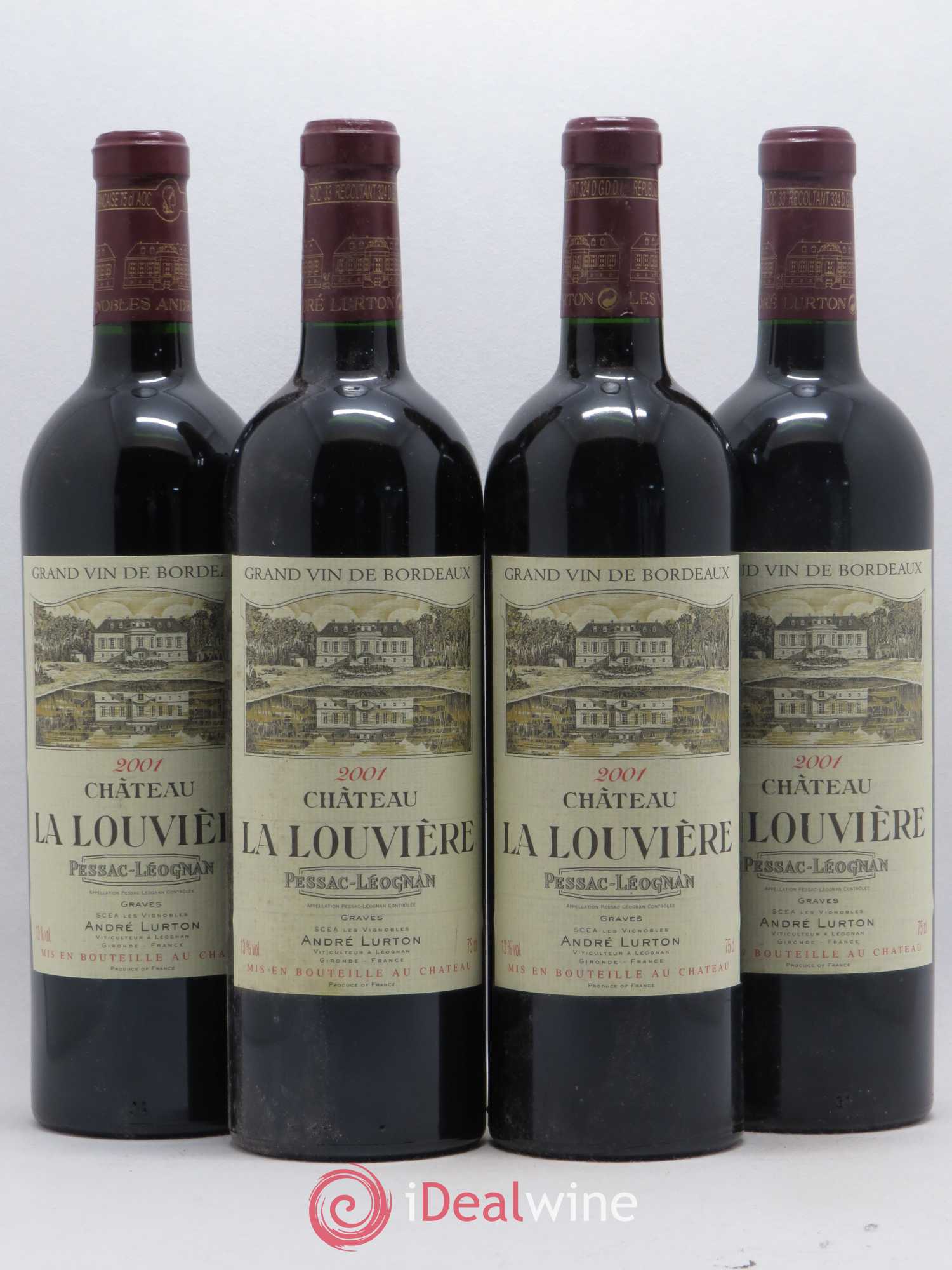 Château la Louvière 2001 - Lot de 4 bouteilles - 0