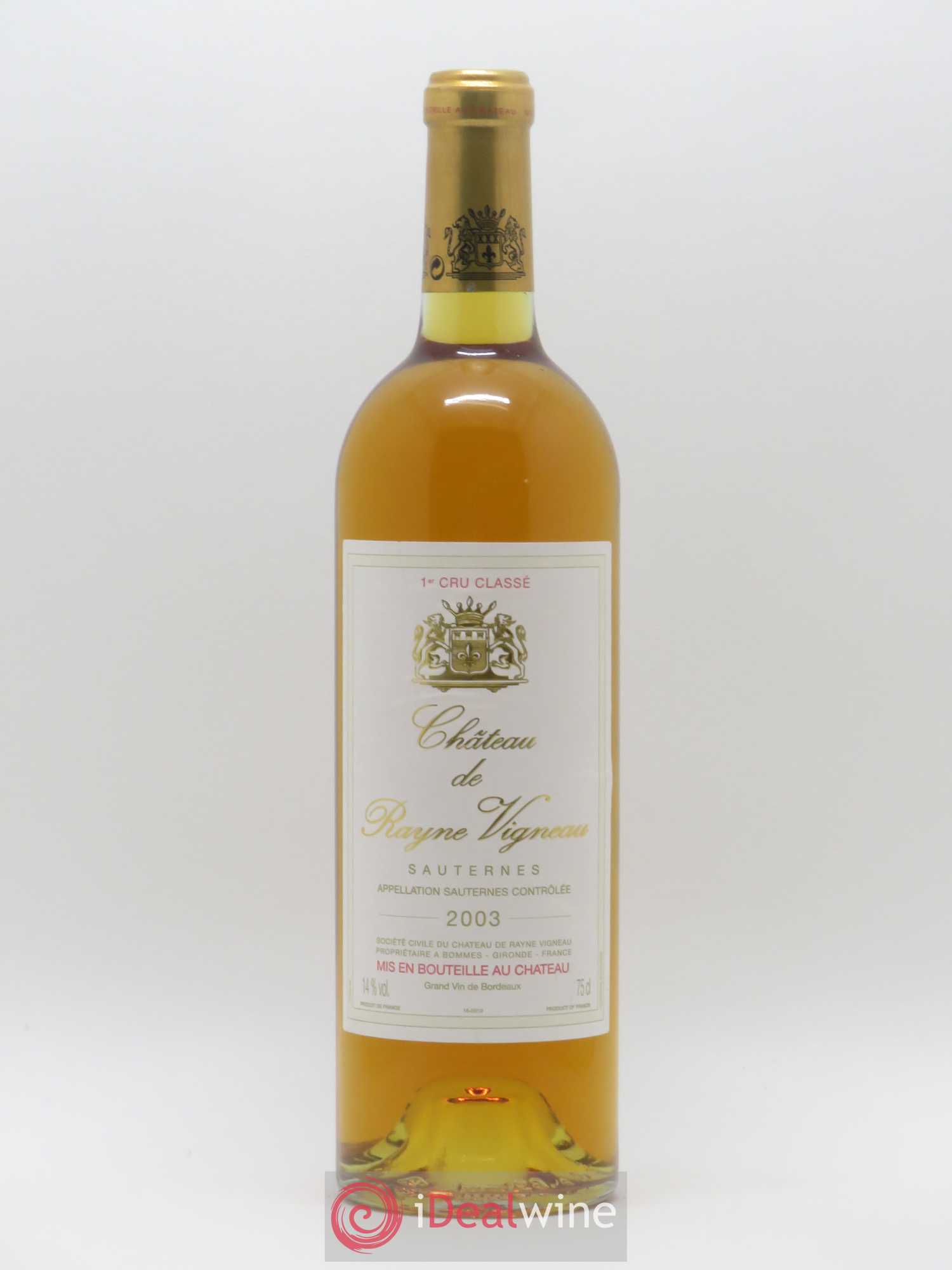 Château de Rayne Vigneau 1er Grand Cru Classé 2003 - Lotto di 1 bottiglia - 0