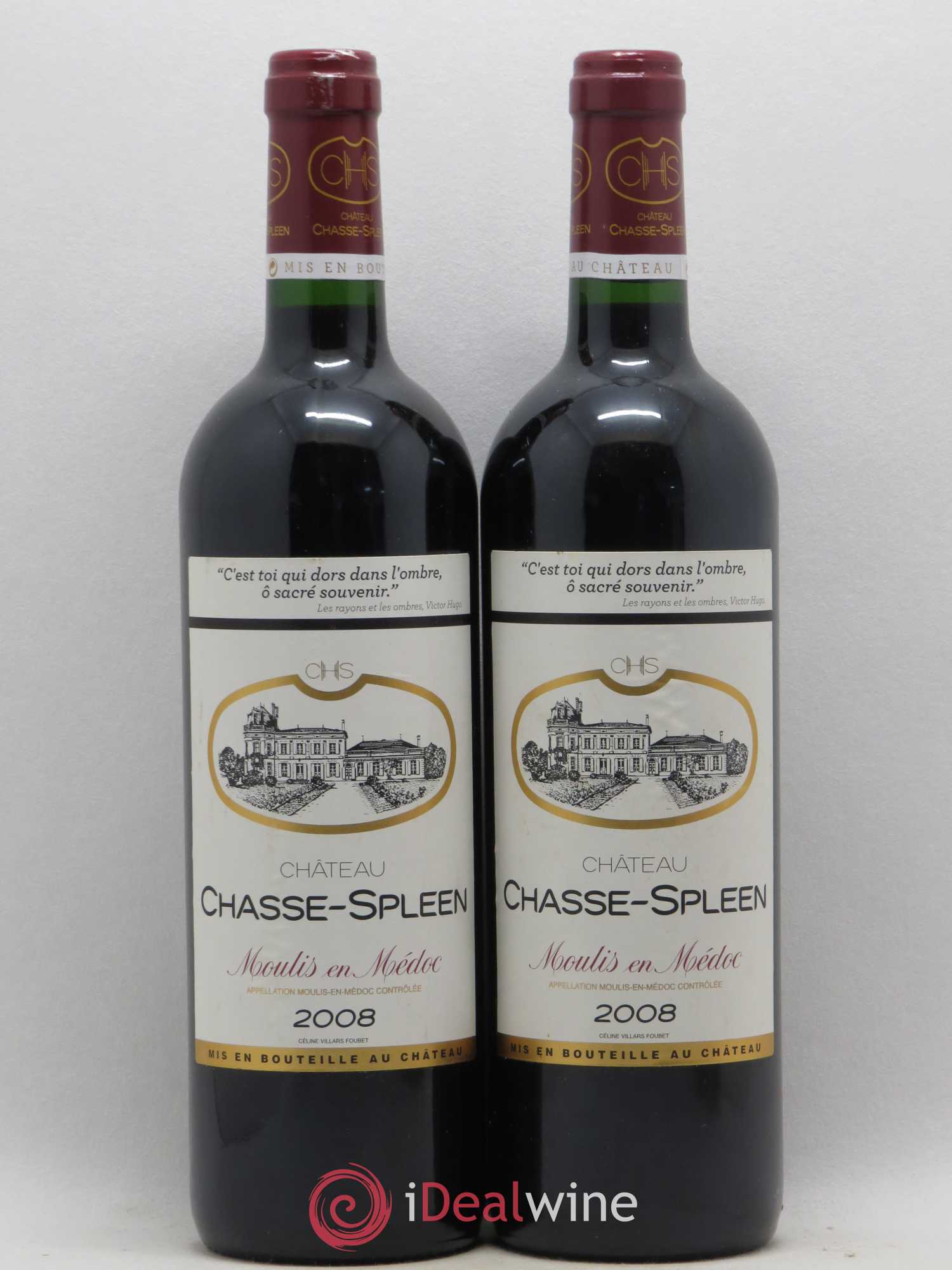 Château Chasse Spleen 2008 - Lot de 2 bouteilles - 0