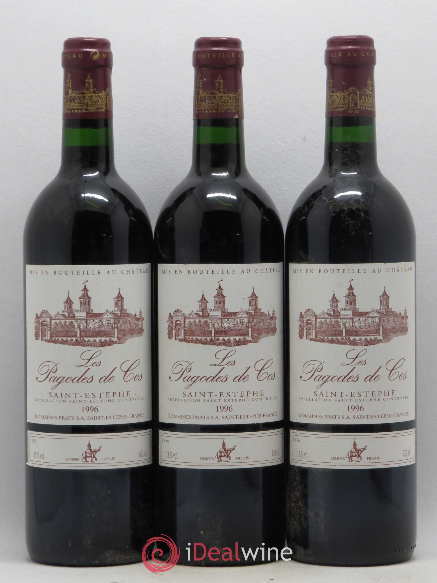 Les Pagodes de Cos Second Vin 1996 - Lot de 3 bouteilles - 0