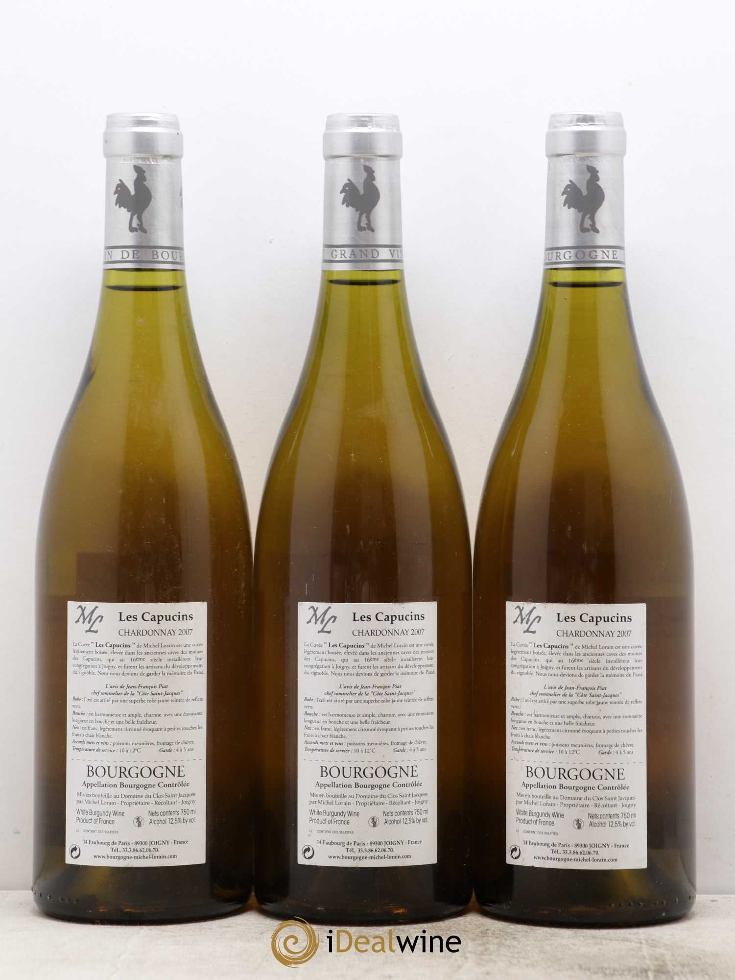 Bourgogne Les Capucins Domaine du Clos Saint Jacques Michel Lorain 2007 - Posten von 3 Flaschen - 1
