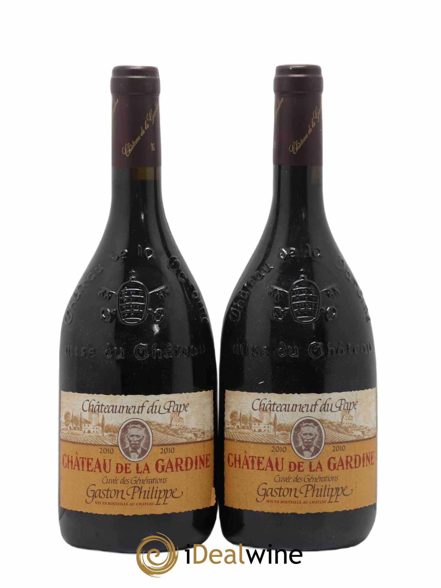 Châteauneuf-du-Pape Château de La Gardine Cuvée des Générations Gaston Philippe Famille Brunel 2010 - Lot de 2 bouteilles - 0