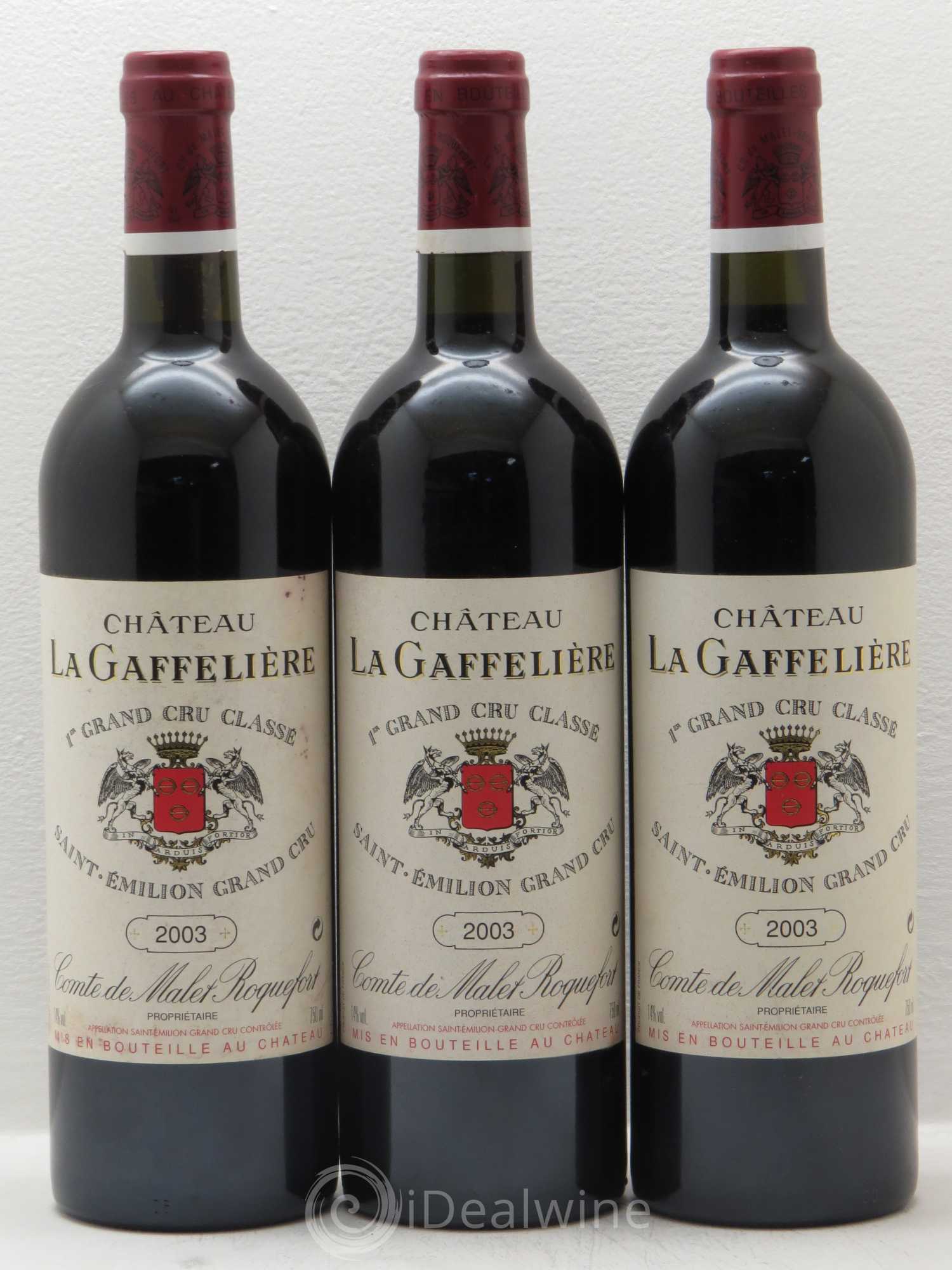 Château la Gaffelière 1er Grand Cru Classé B 2003 - Lot de 3 bouteilles - 0