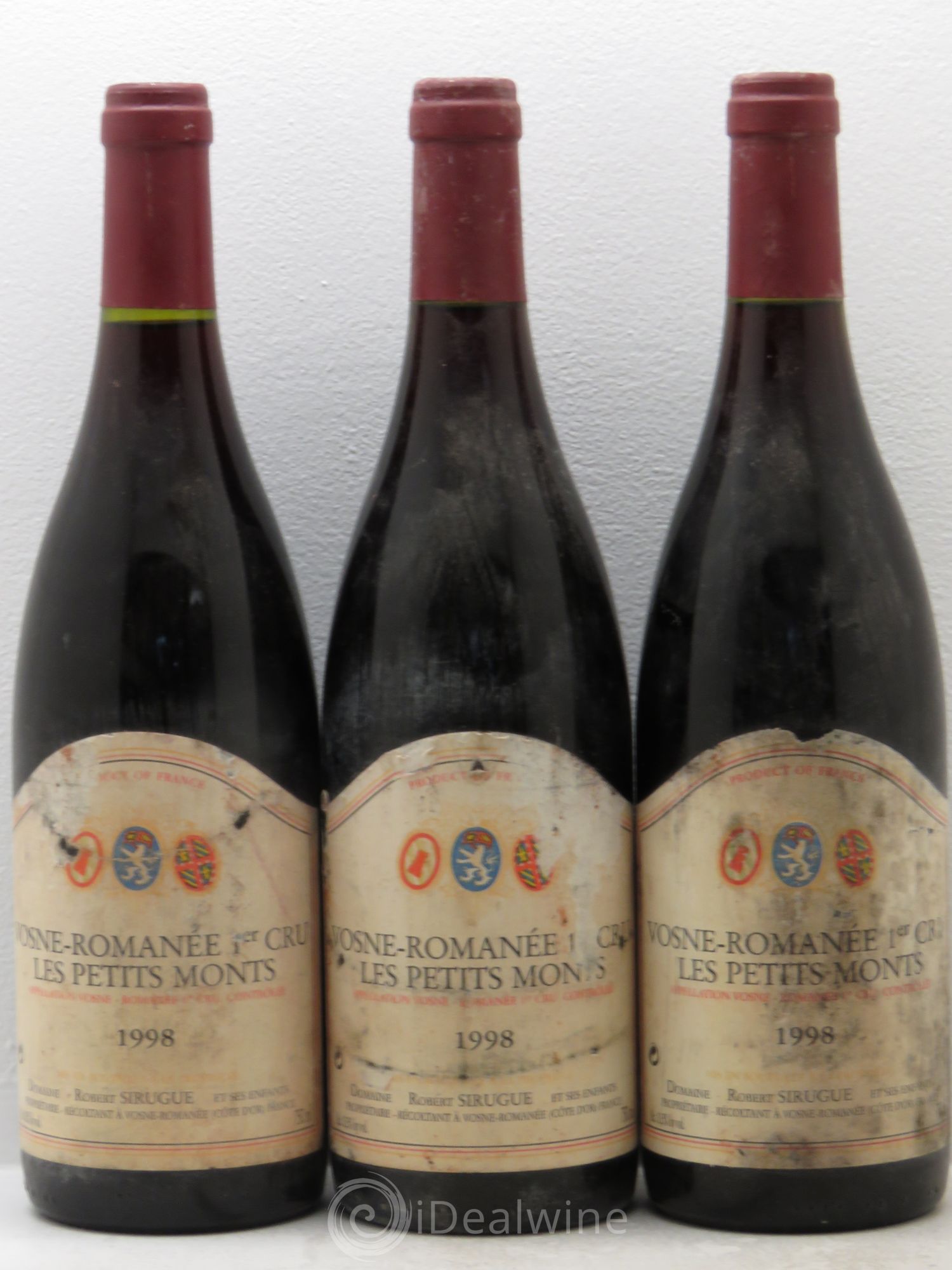 Vosne-Romanée 1er Cru Domaine Sirugue 1998 - Lot de 3 bouteilles - 0