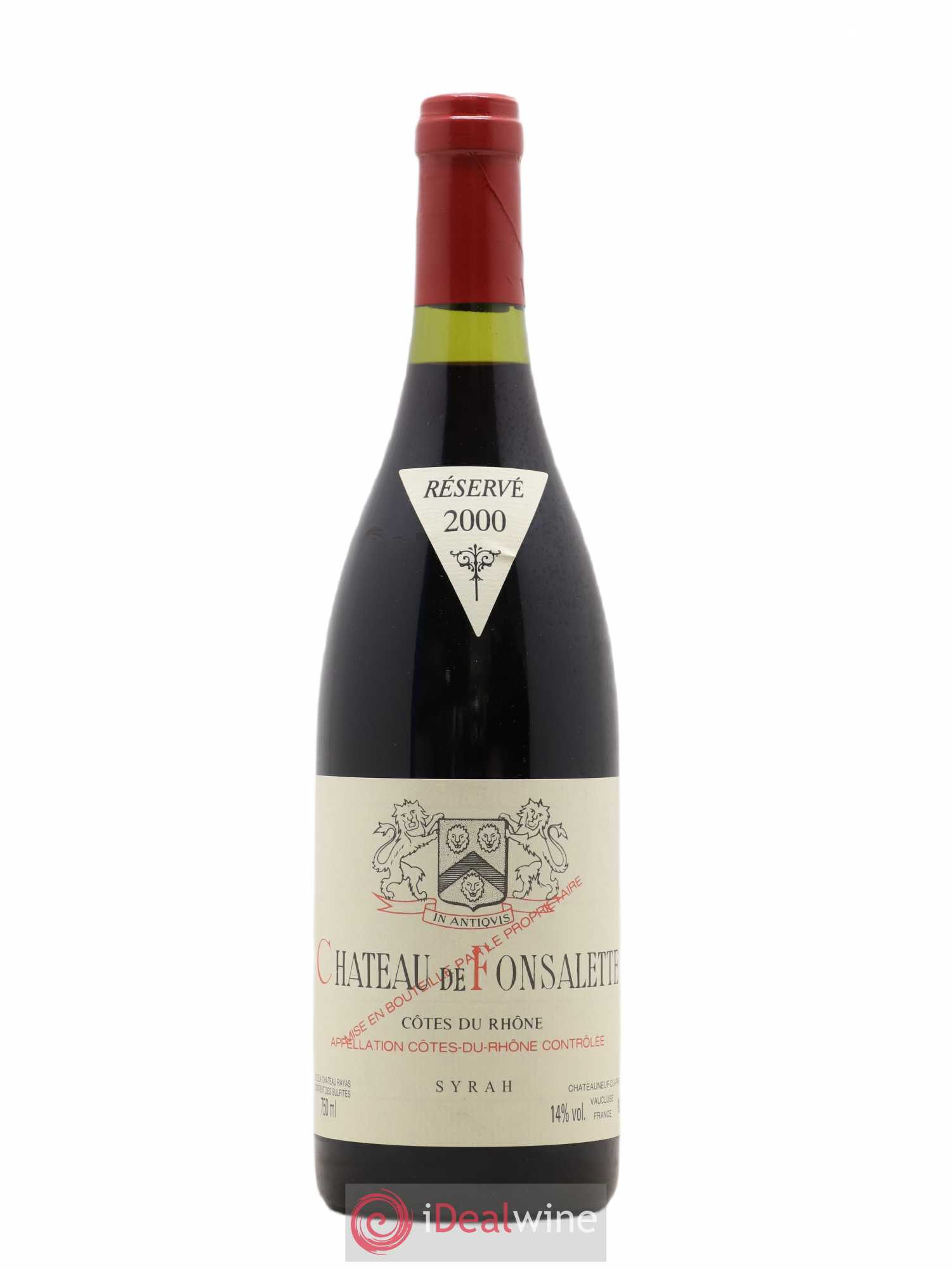Côtes-du-Rhône Cuvée Syrah Château de Fonsalette 2000 - Lot de 1 bouteille - 0
