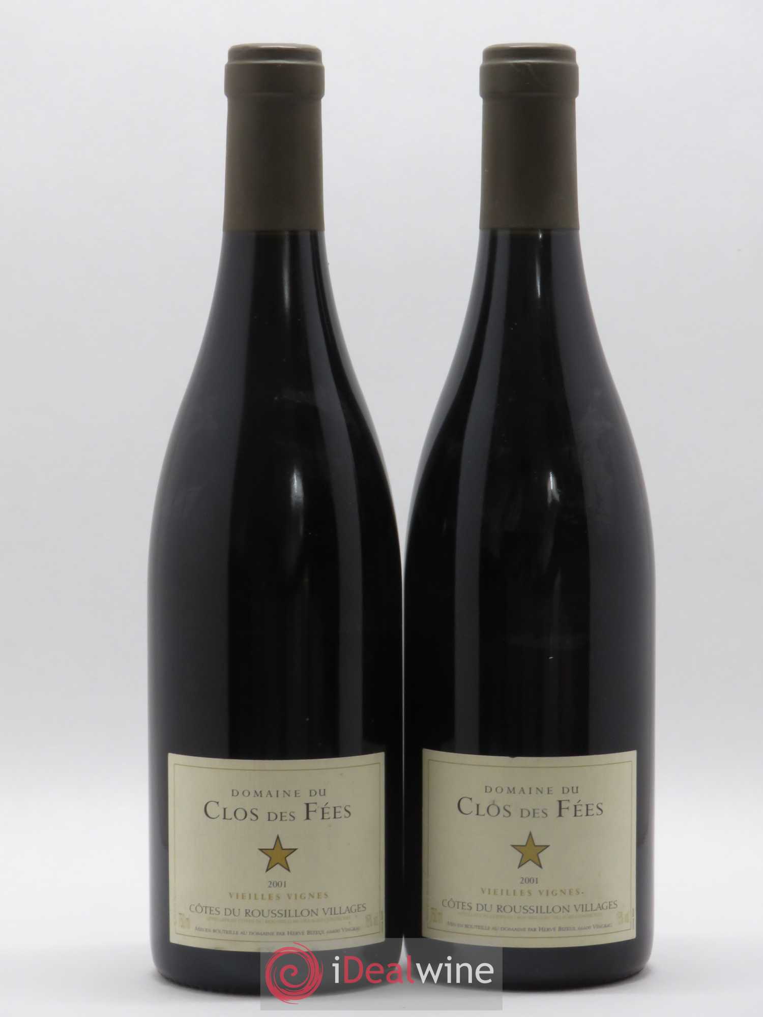 Côtes du Roussillon Villages Clos des Fées Vieilles vignes Hervé Bizeul 2001 - Lot de 2 bouteilles - 0