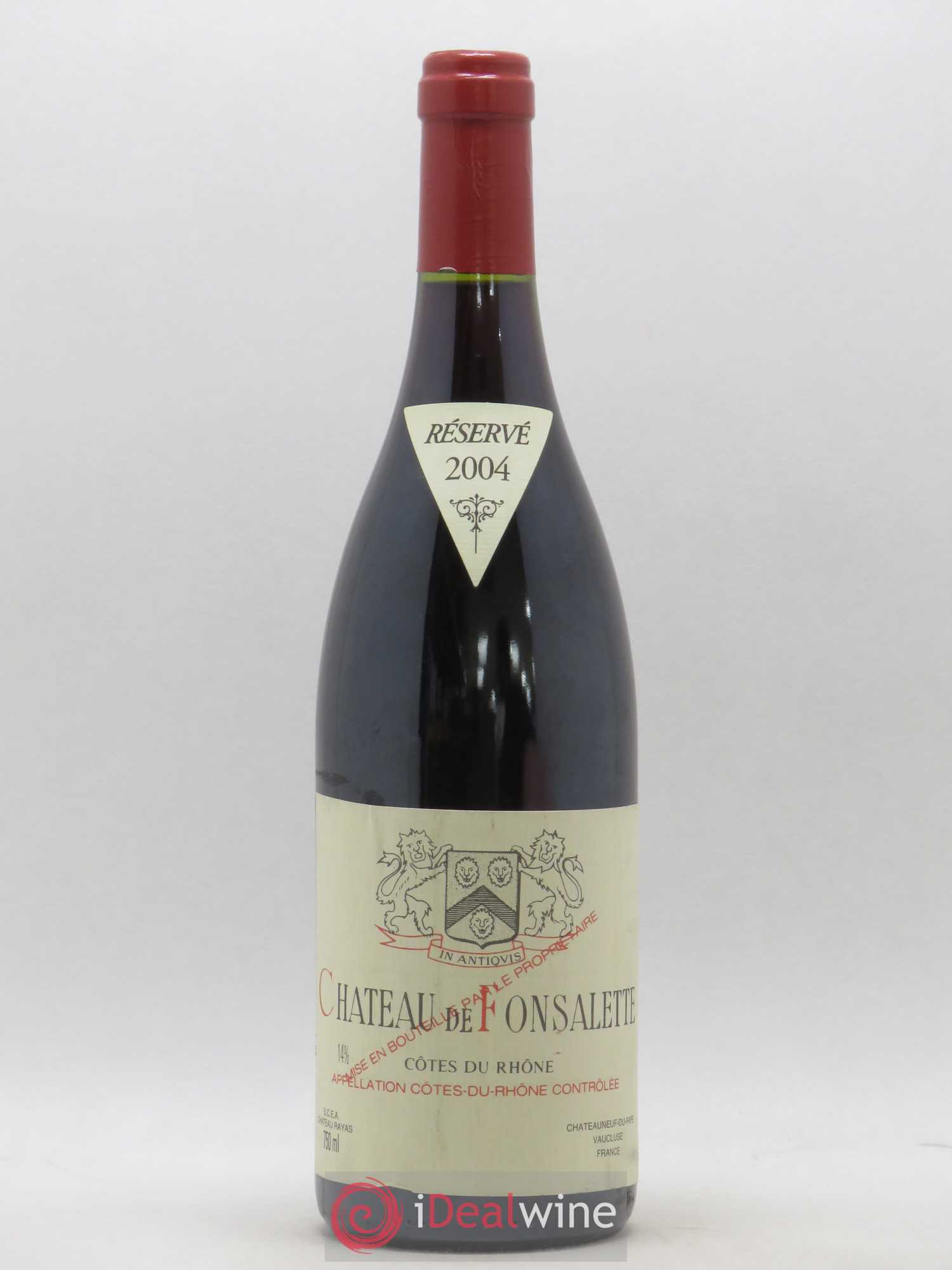 Côtes-du-Rhône Château de Fonsalette Emmanuel Reynaud 2004 - Lot de 1 bouteille - 0