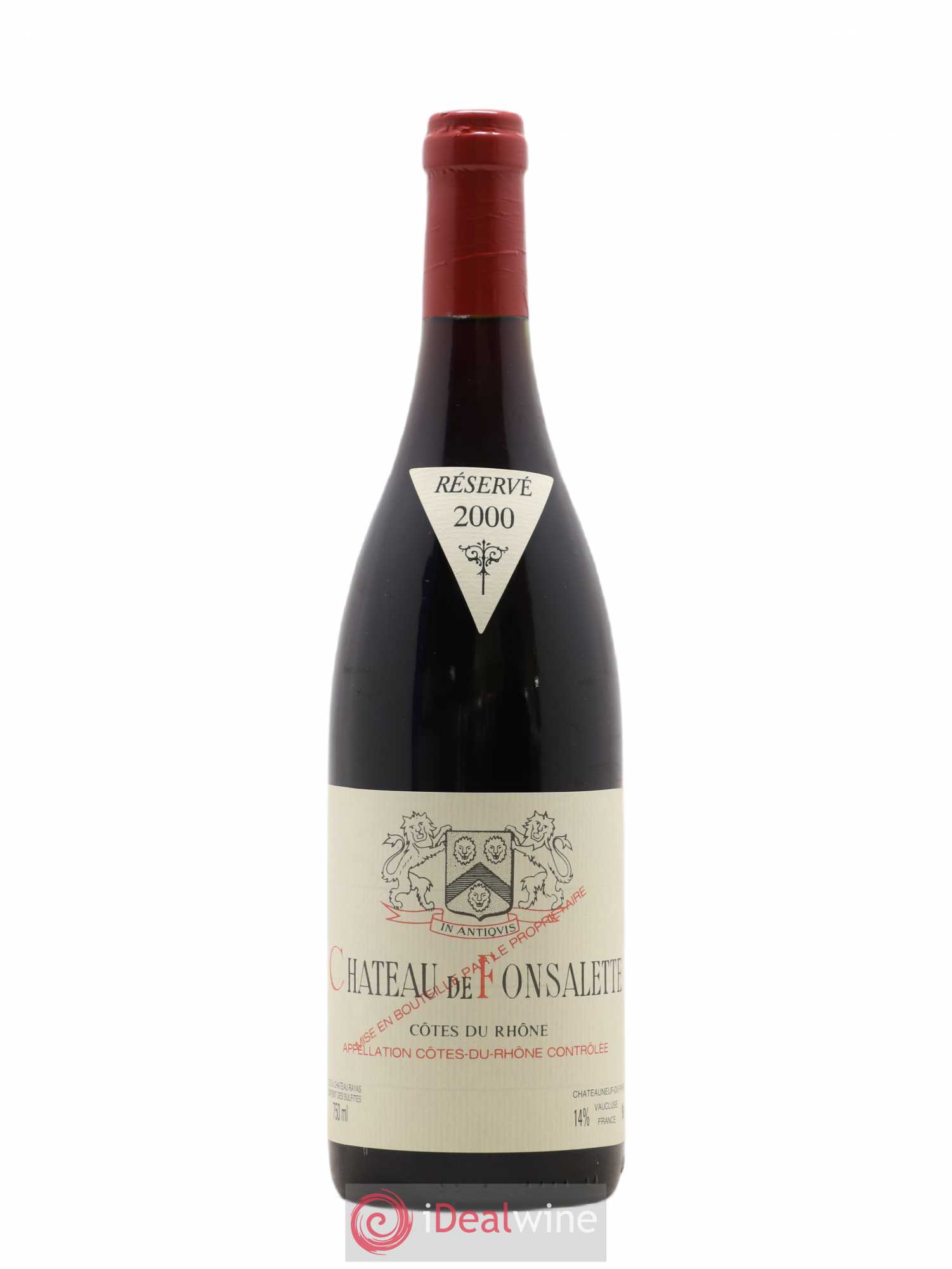 Côtes-du-Rhône Château de Fonsalette Emmanuel Reynaud 2000 - Lot de 1 bouteille - 0