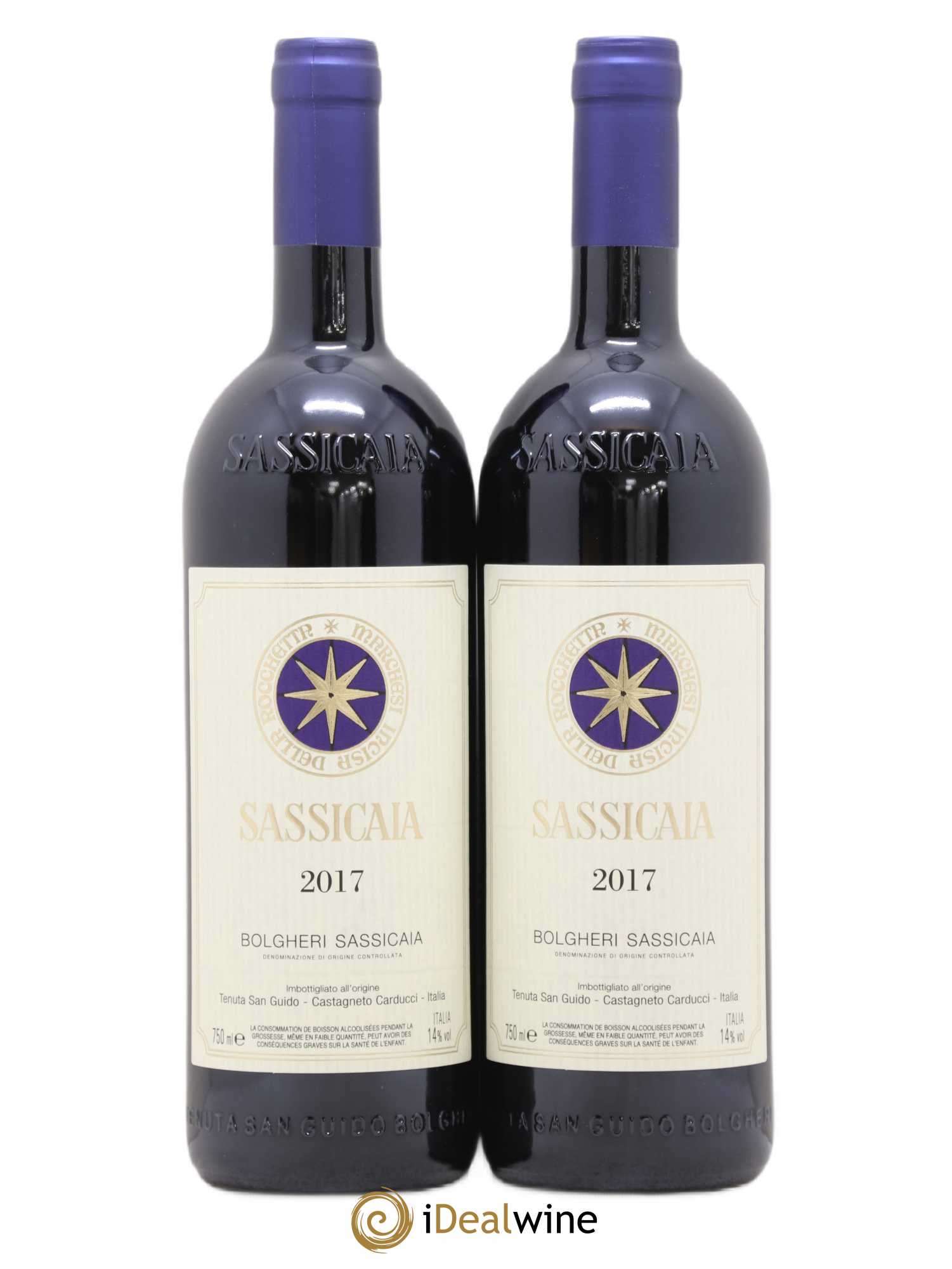 Bolgheri DOC Sassicaia Tenuta San Guido 2017 - Lot de 2 bouteilles - 0