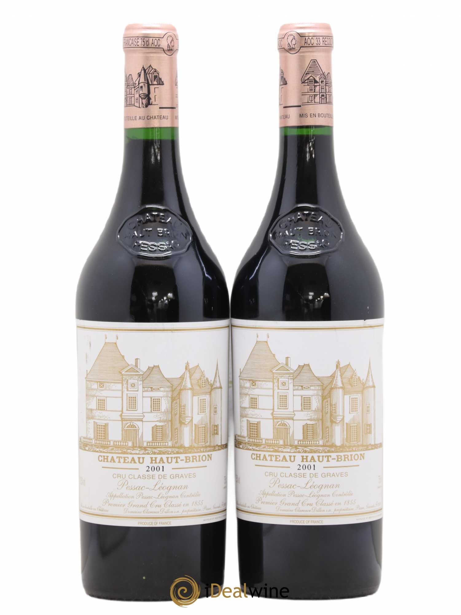 Château Haut Brion 1er Grand Cru Classé 2001 - Lot de 2 bouteilles - 0