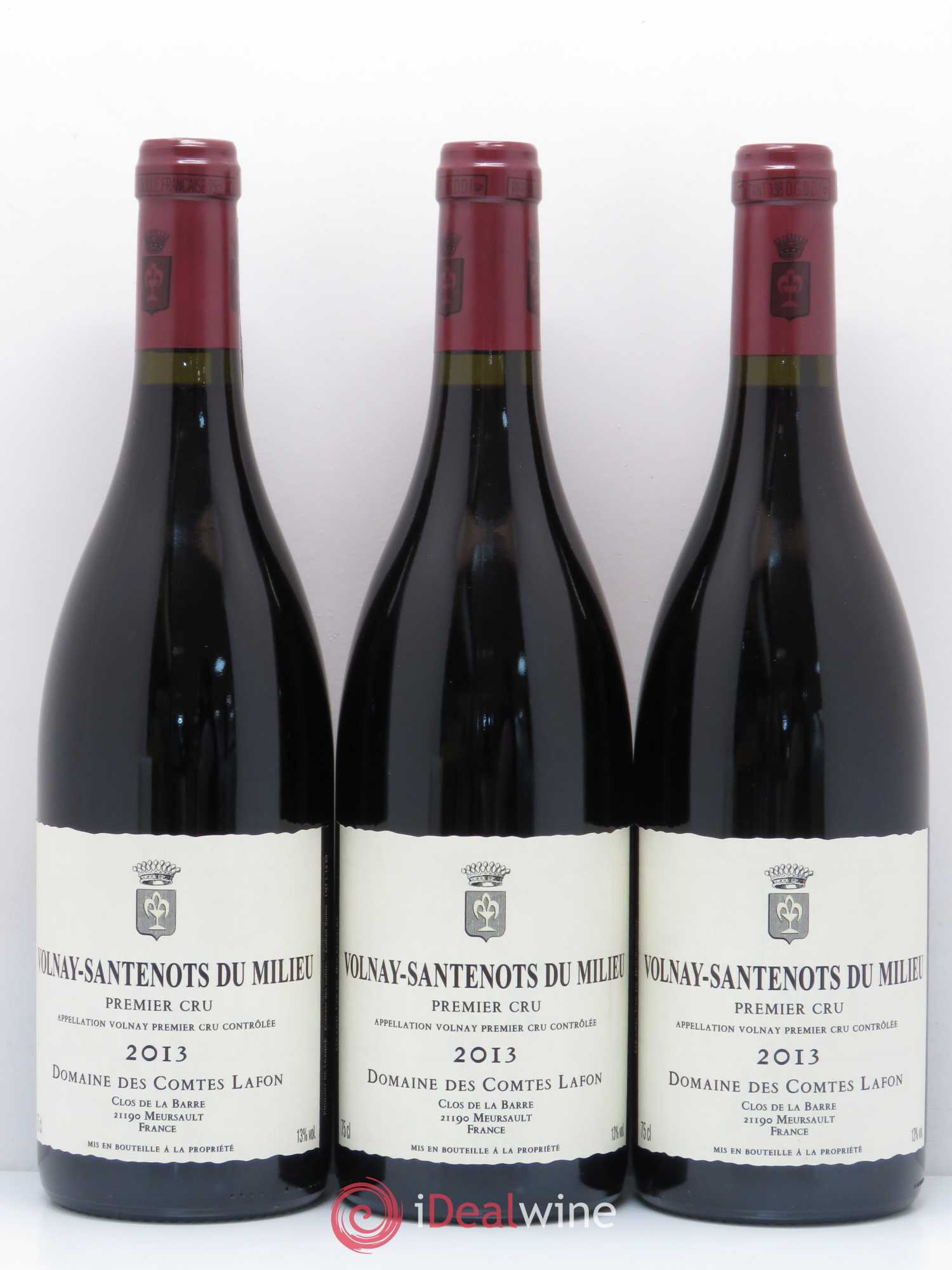 Volnay 1er Cru Santenots du Milieu Comtes Lafon (Domaine des) 2013 - Lot de 3 bouteilles - 0