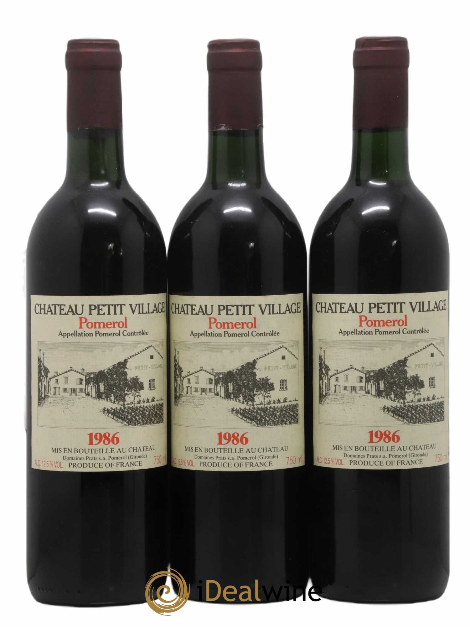 Château Petit Village 1986 - Lot de 3 bouteilles - 0