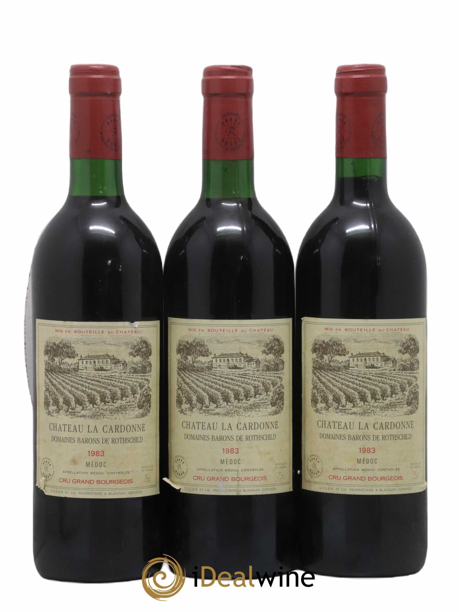 Château la Cardonne Cru Bourgeois 1983 - Lot de 3 bouteilles - 0