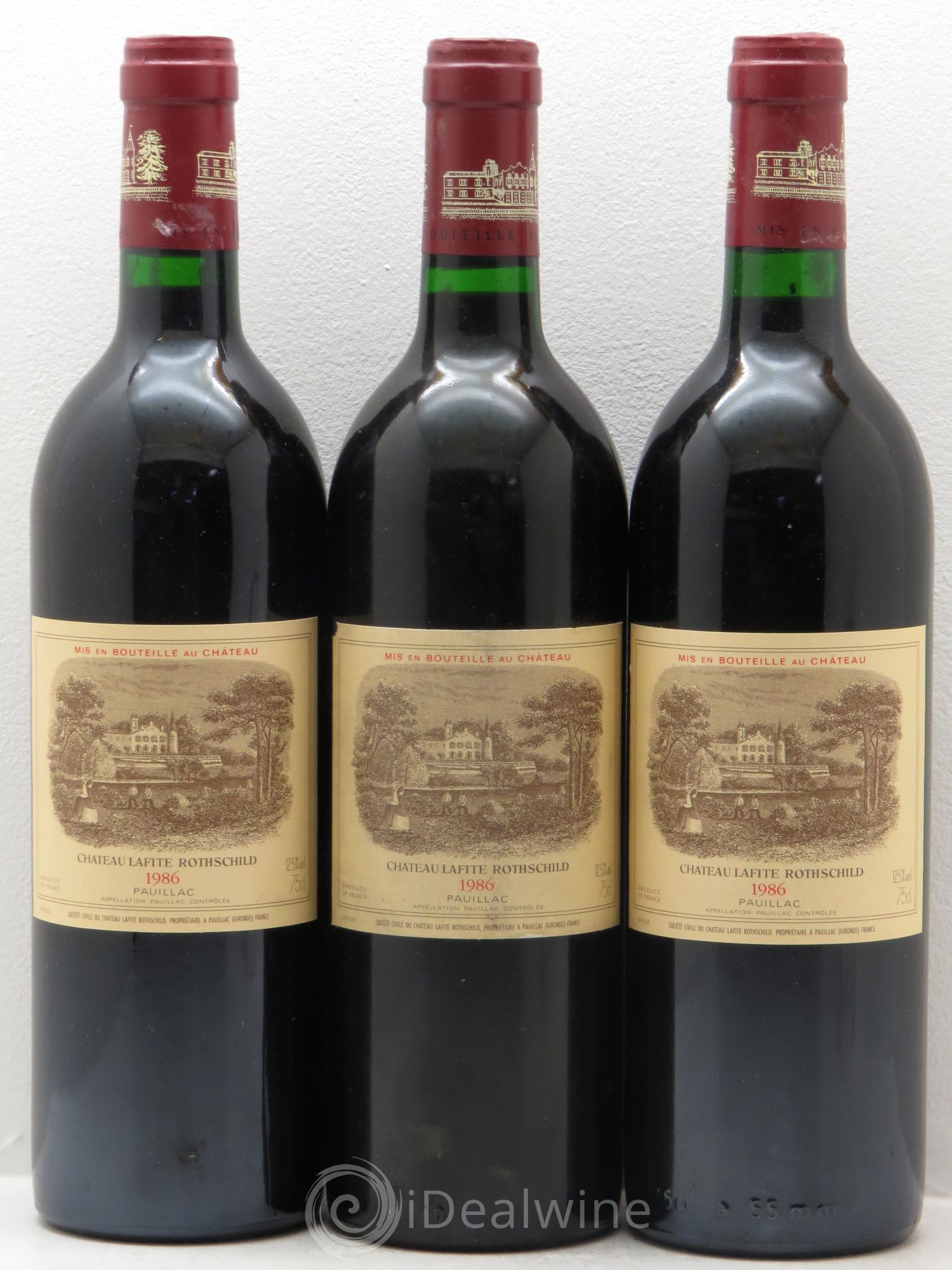 Château Lafite Rothschild 1er Grand Cru Classé 1986 - Lot de 3 bouteilles - 0