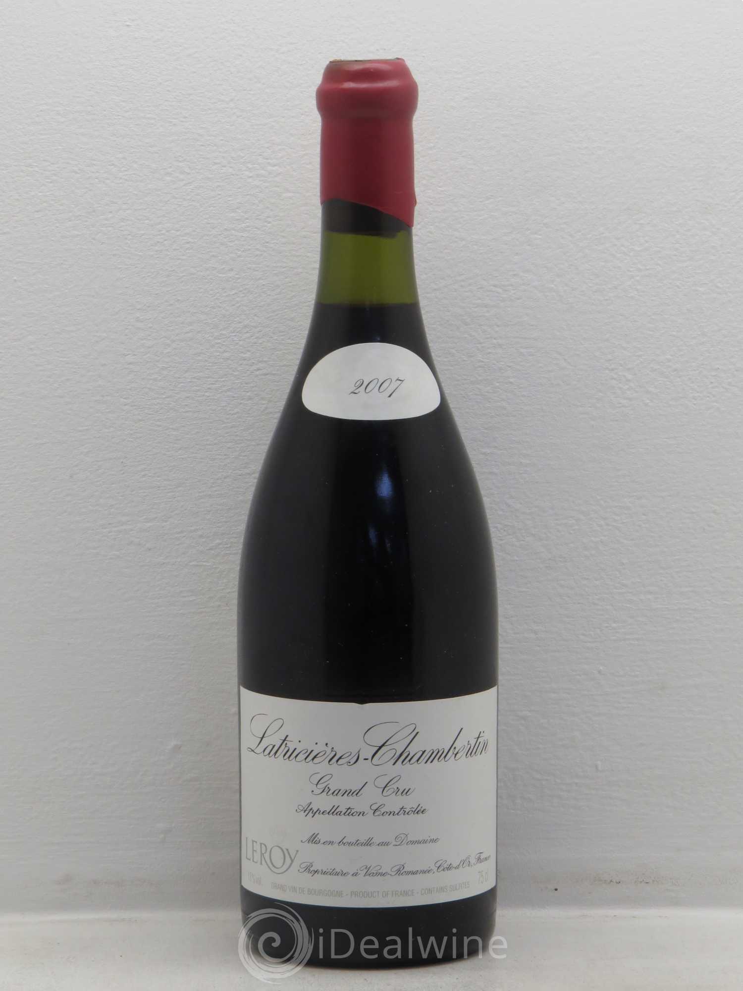 Latricières-Chambertin Grand Cru Leroy (Domaine) 2007 - Lot de 1 bouteille - 0