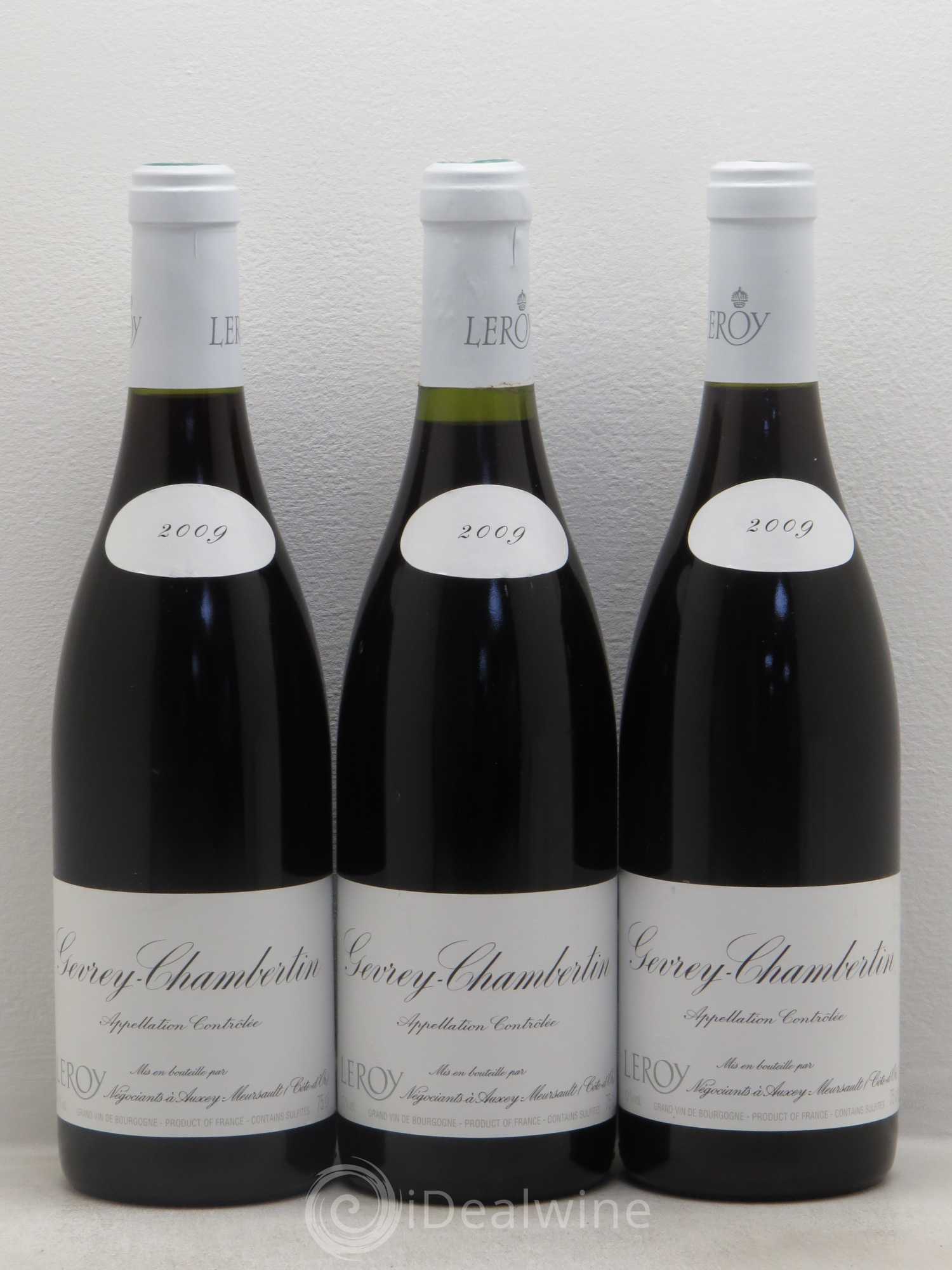 Gevrey-Chambertin Leroy SA 2009 - Lot de 3 bouteilles - 0