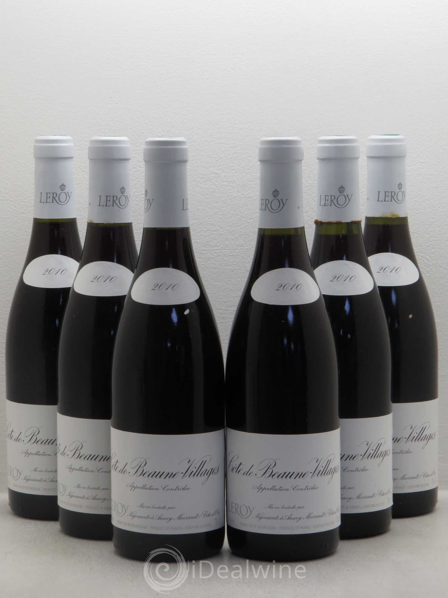 Côte de Beaune-Villages Leroy SA (sans prix de réserve) 2010 - Posten von 6 Flaschen - 0