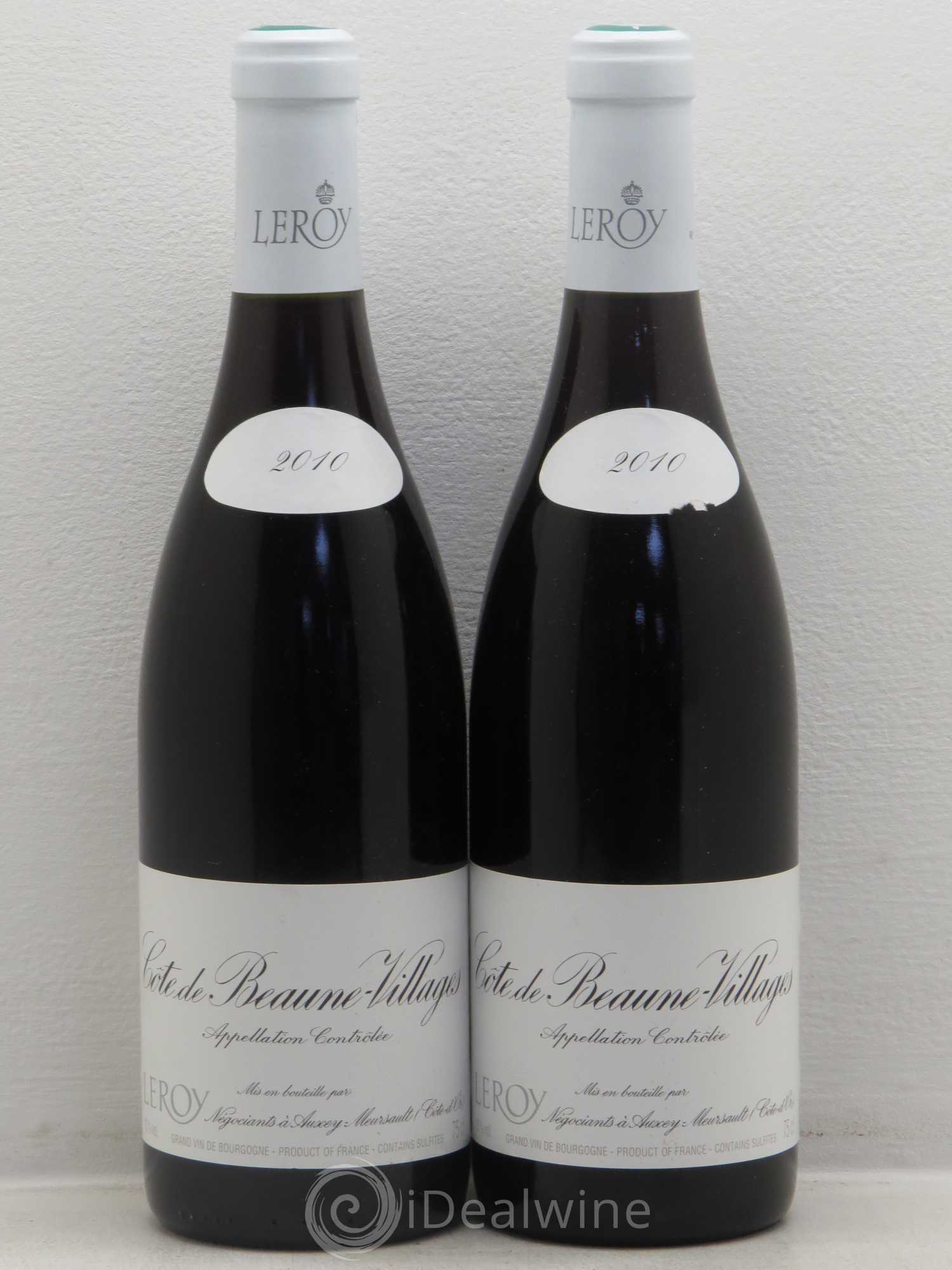 Côte de Beaune-Villages Leroy SA (sans prix de réserve) 2010 - Posten von 2 Flaschen - 0