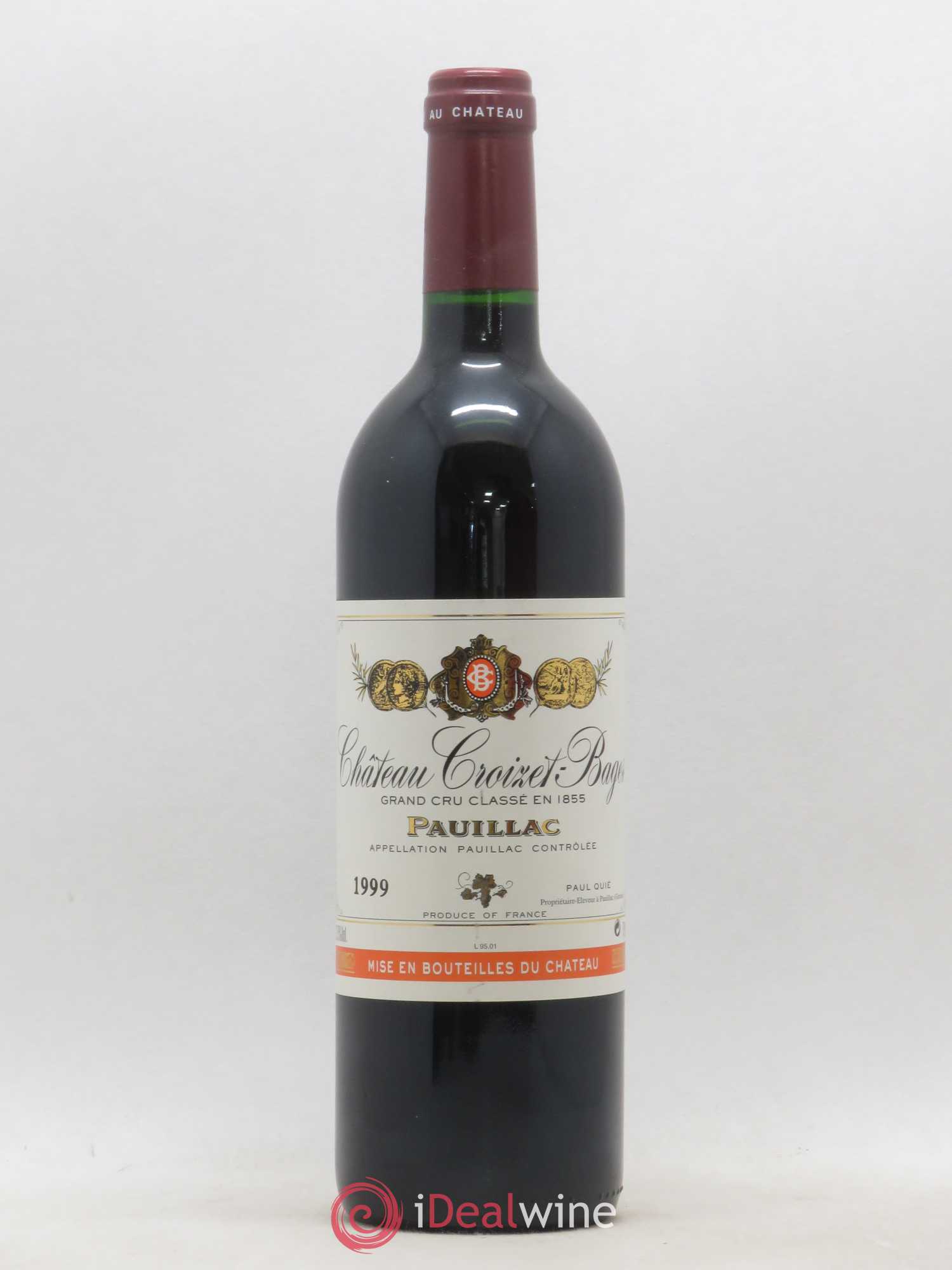 Château Croizet Bages 5ème Grand Cru Classé 1999 - Lot de 1 bouteille - 0