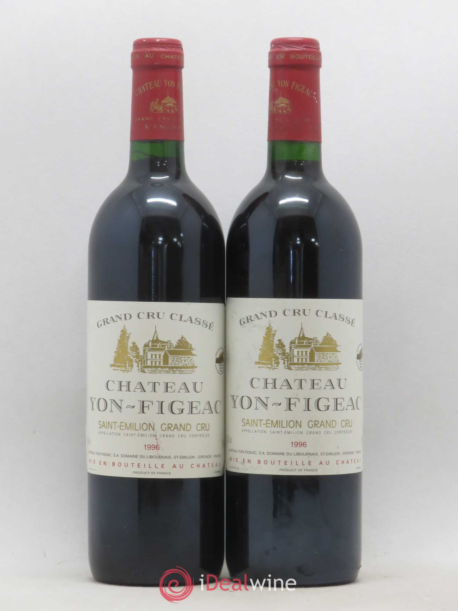 Château Yon Figeac Grand Cru Classé 1996 - Lot de 2 bouteilles - 0
