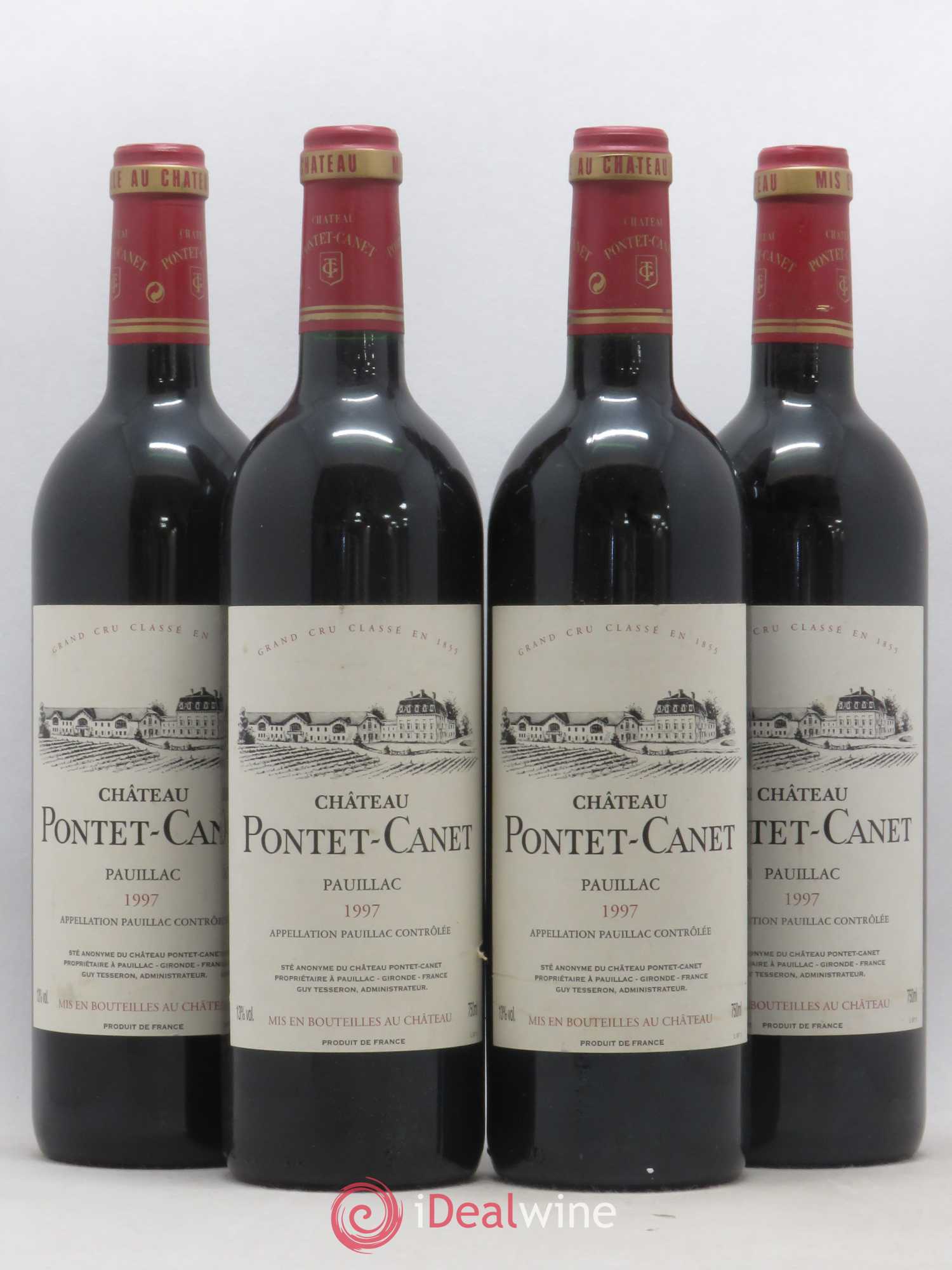 Château Pontet Canet 5ème Grand Cru Classé 1997 - Lot de 4 bouteilles - 0