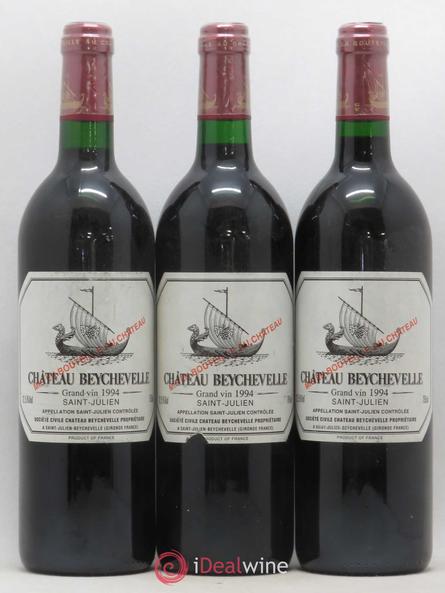 Château Beychevelle 4ème Grand Cru Classé 1994 - Lot de 3 bouteilles - 0
