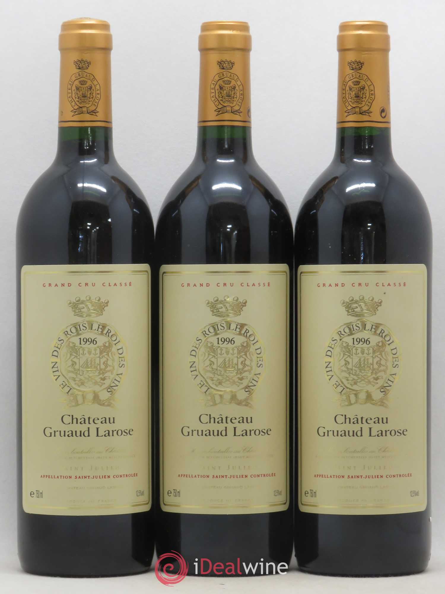 Château Gruaud Larose 2ème Grand Cru Classé 1996 - Lot de 3 bouteilles - 0
